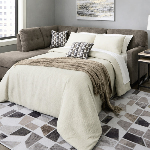 Mahoney 2-Piece Sectional Sleeper with Chaise Chocolate | CastleUp Experience Centre Online Furniture