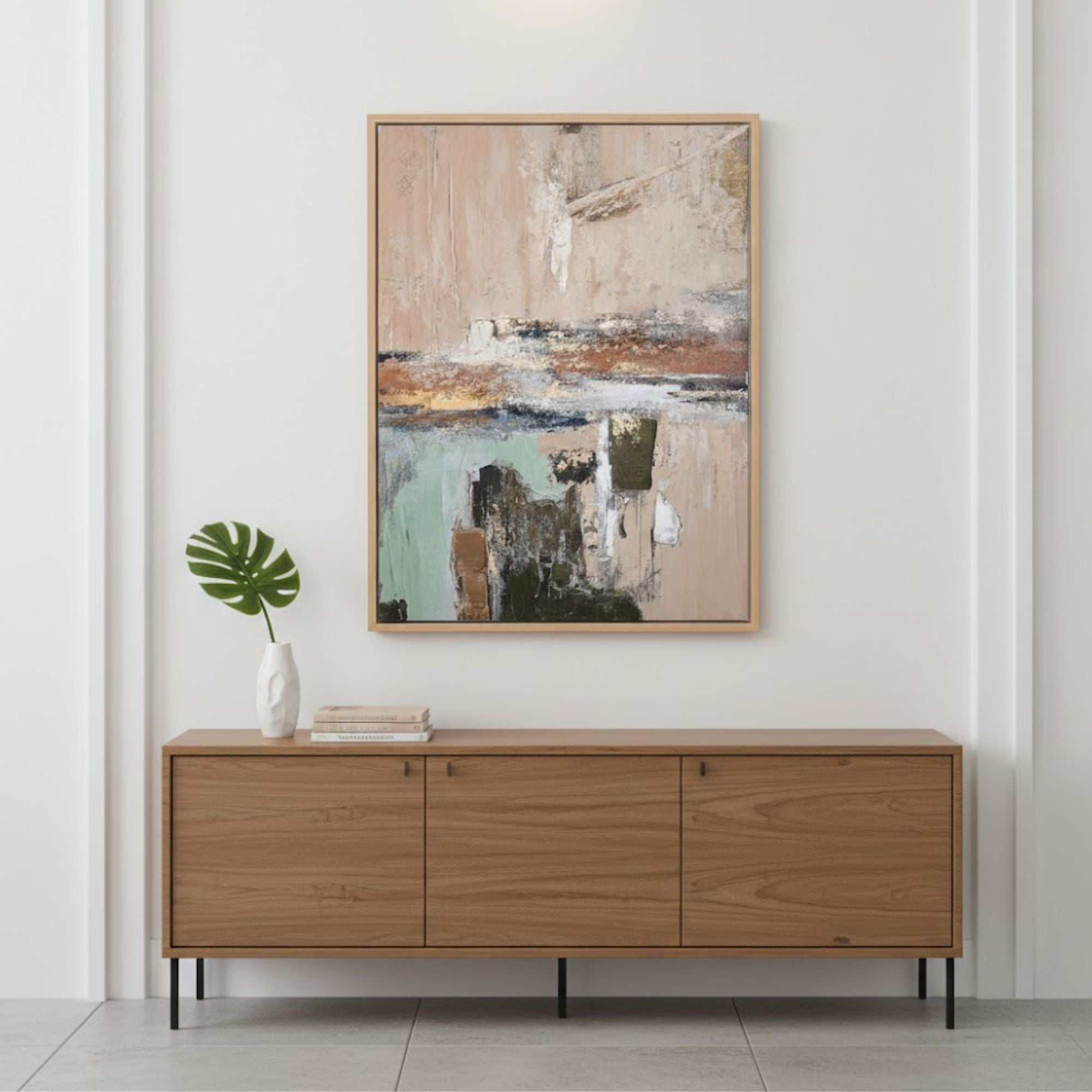 Abstract oil wall art print by Maison featuring vibrant, textured brushstrokes on a modern canvas for stylish home decor.