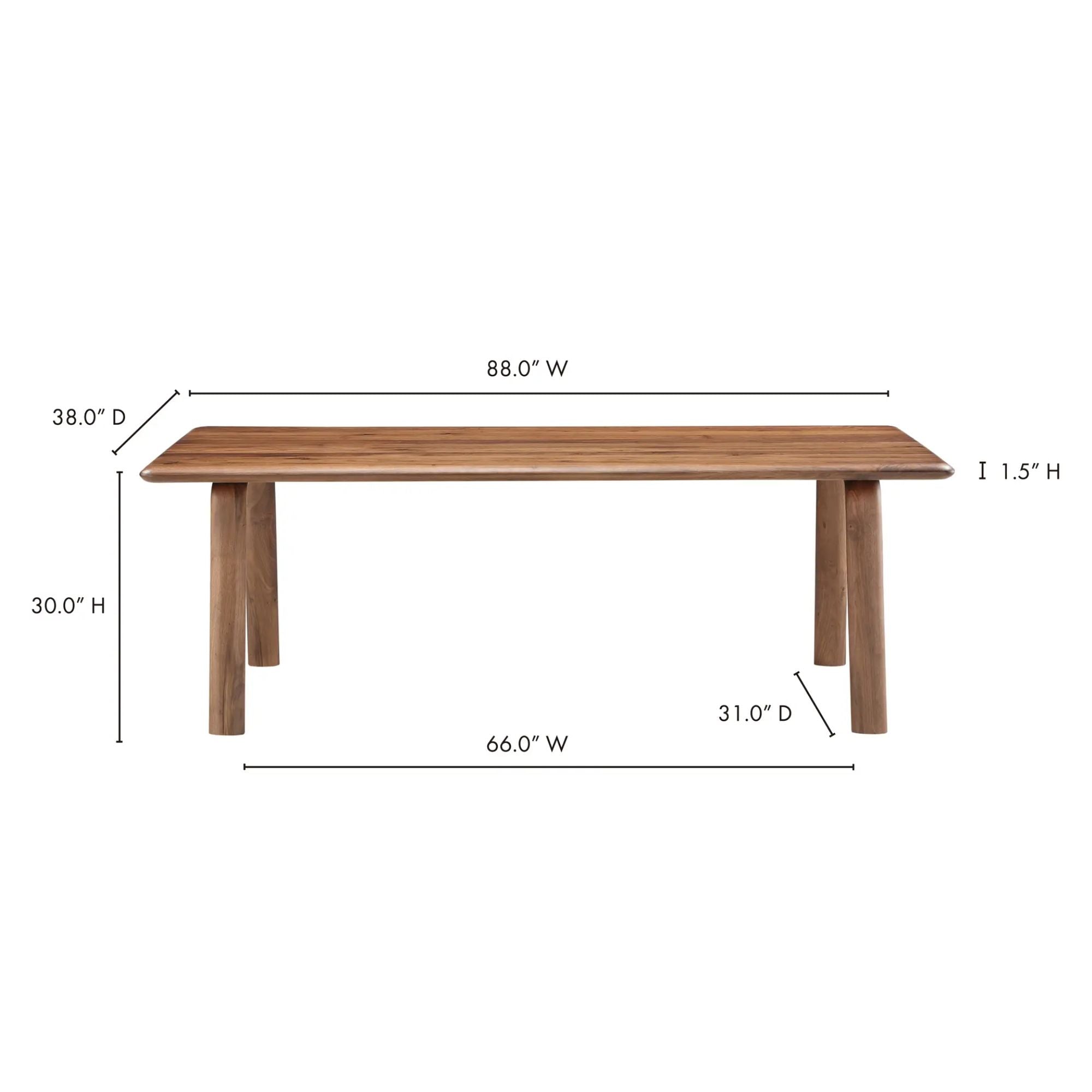 Moe's Home Malibu Collection Dining Table Walnut | CastleUp Experience Centre Online Furniture