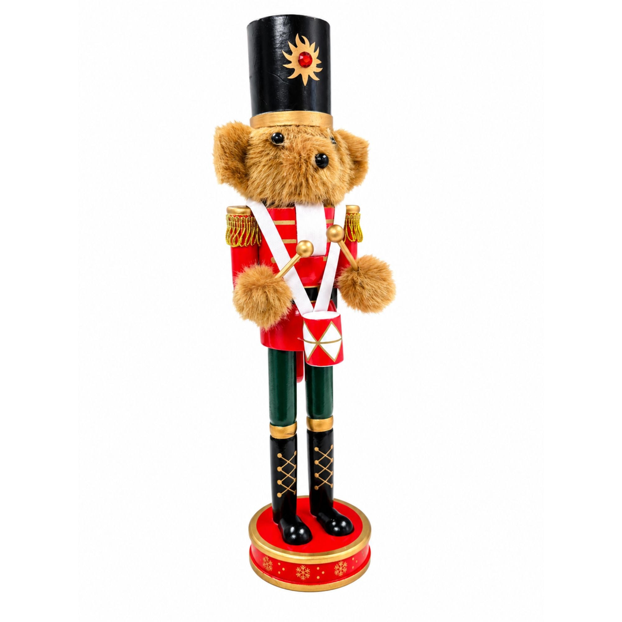 Maple the Bear Drummer –  Wooden Holiday Nutcracker Set