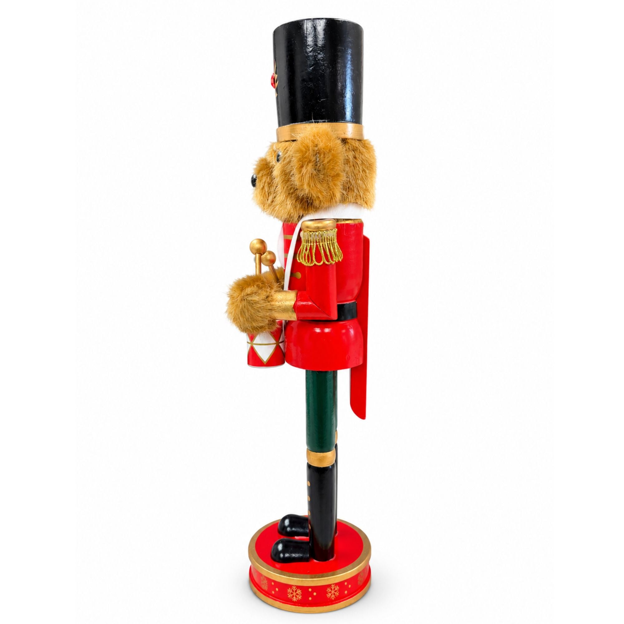 Maple the Bear Drummer – 12" Wooden Holiday Nutcracker