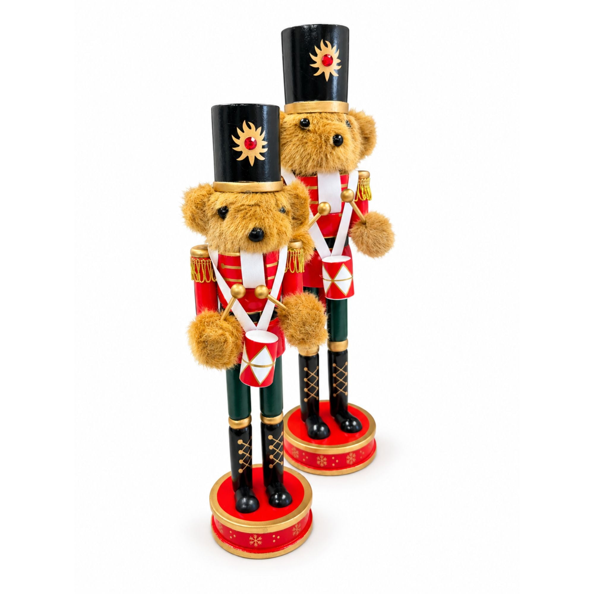 Maple the Bear Drummer –  Wooden Holiday Nutcracker Set