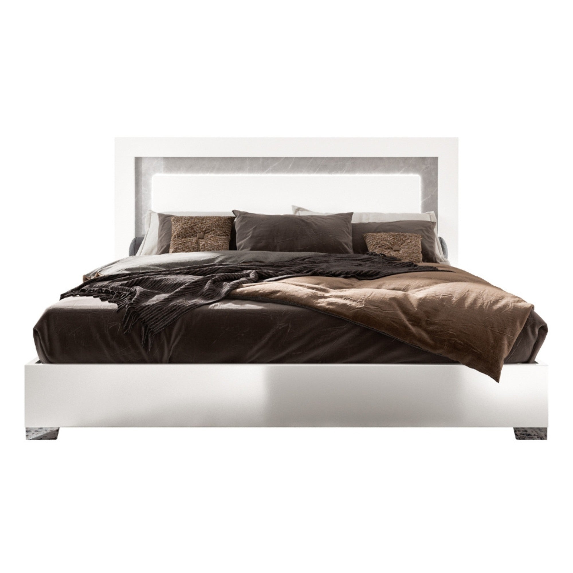 Made in Italy Mara Italian Modern Bed with LED Headboard
