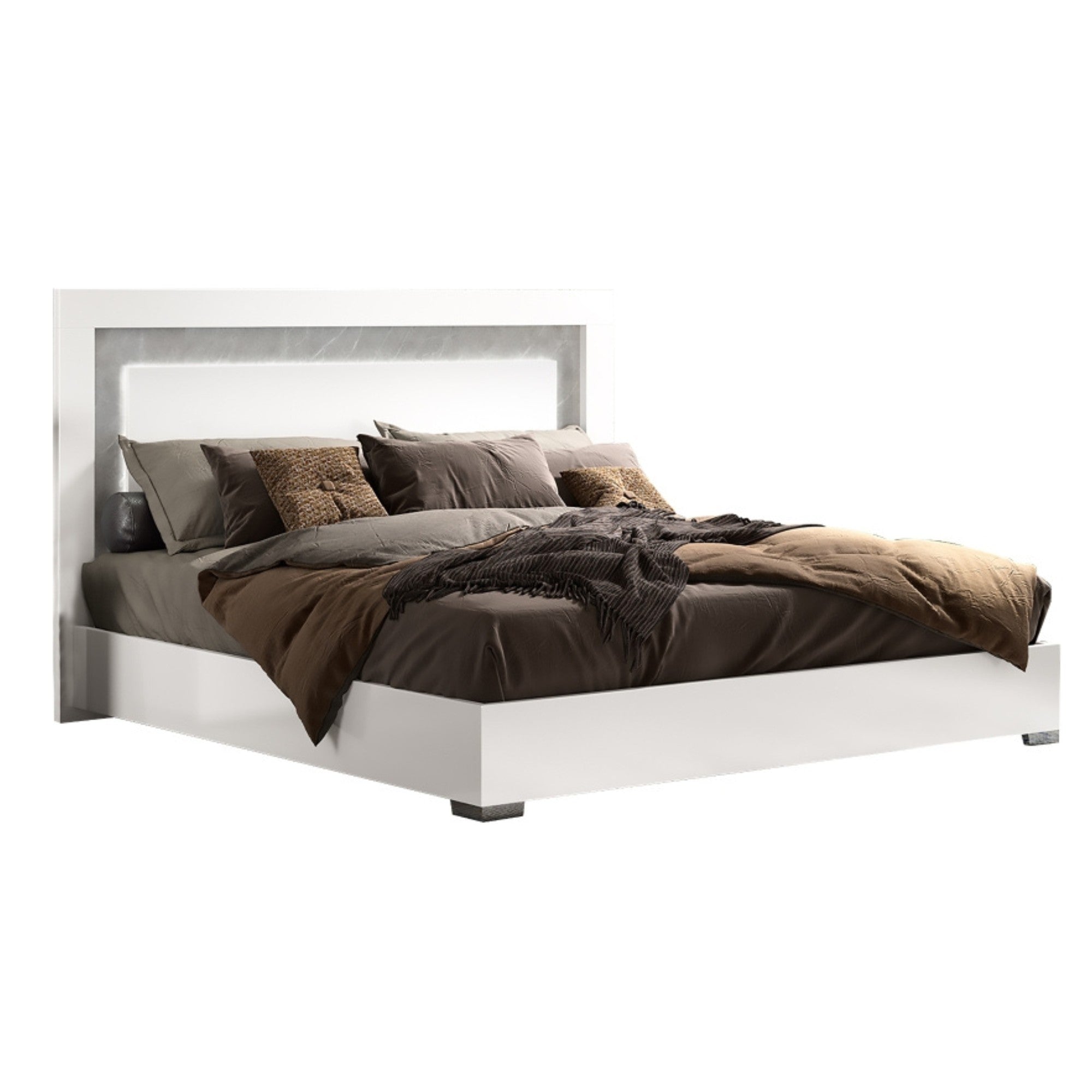 Made in Italy Mara Italian Modern Bed with LED Headboard