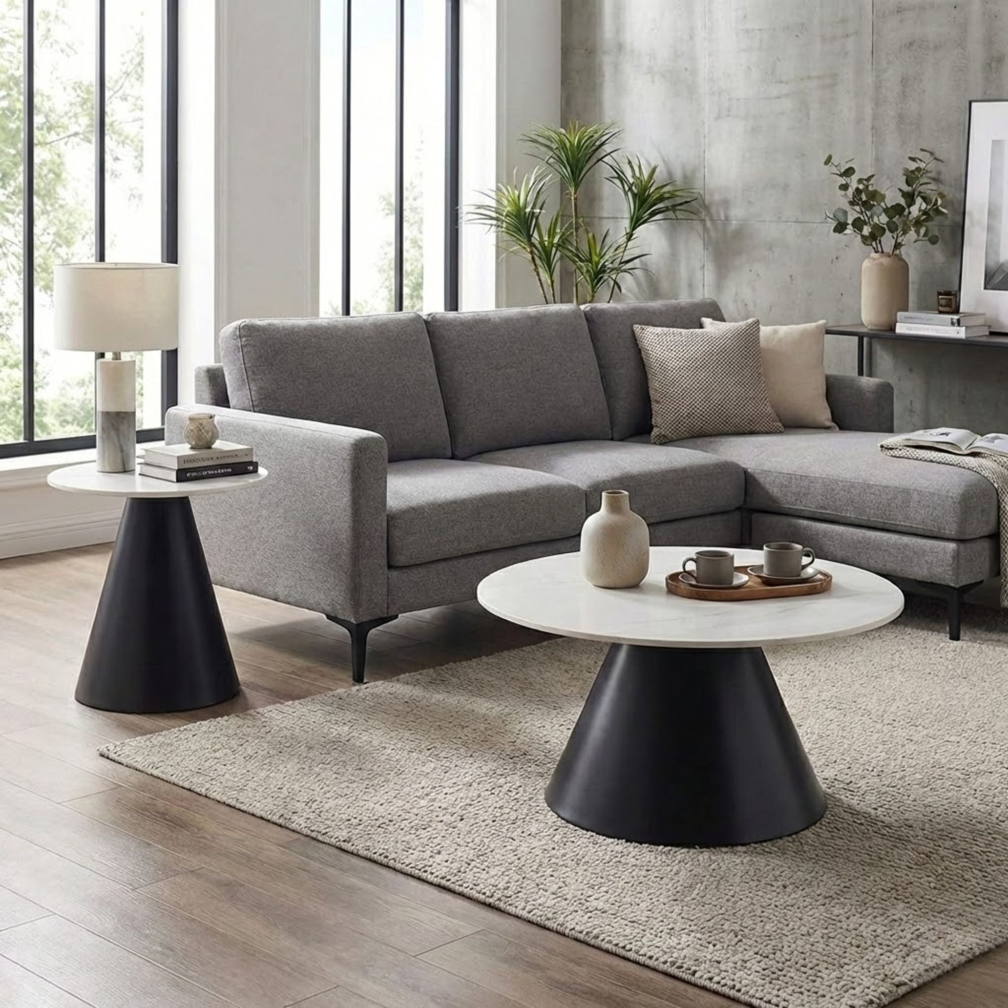 Walker Real Marble Nesting Tables