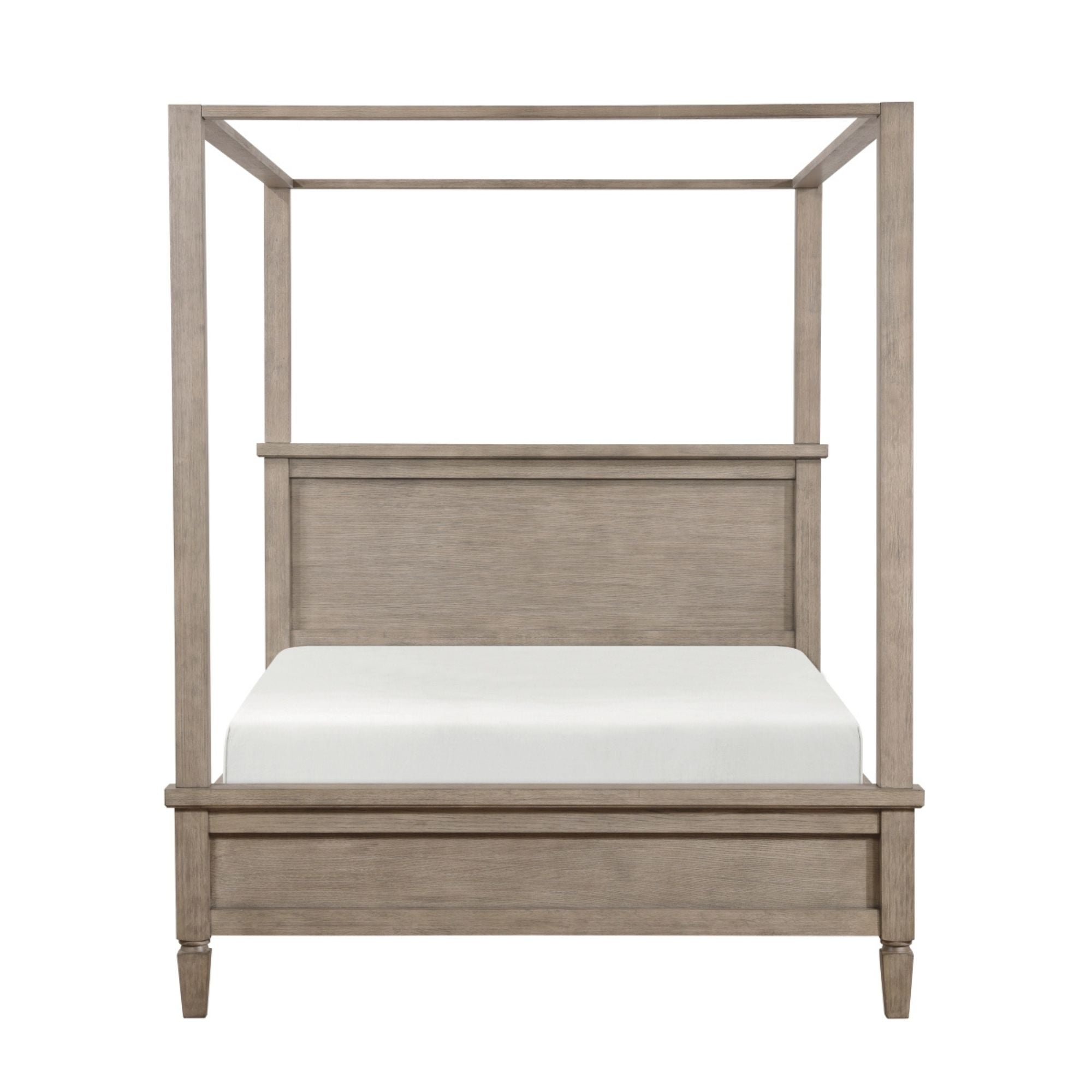 Marceline Collection canopy bedroom set by M.A.F featuring elegant design with soft colors and detailed craftsmanship.