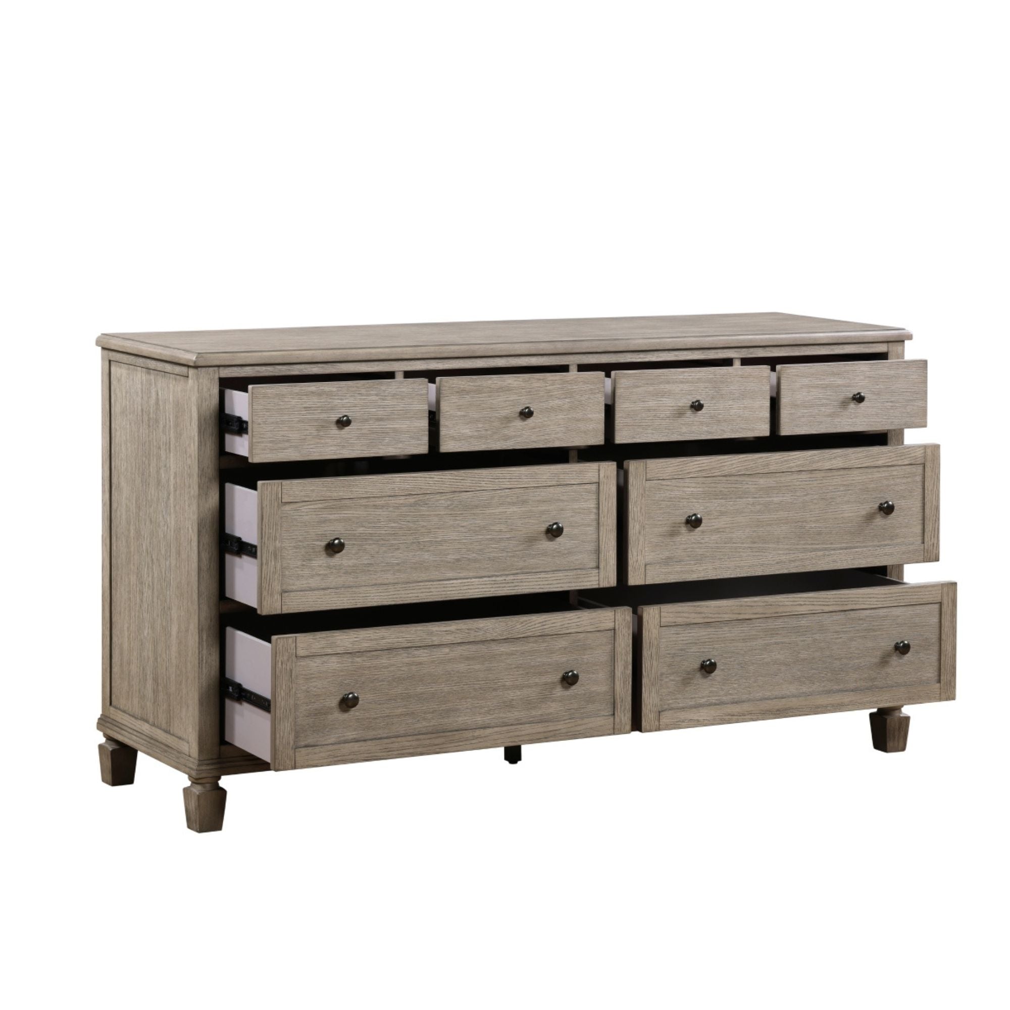 M.A.F Marceline Collection canopy bedroom set featuring a stylish dresser with elegant design and rich wood finish.