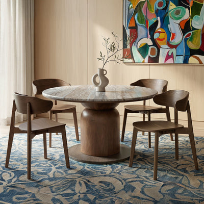 Martina and Khari 5-Piece Marble Top Dining Set