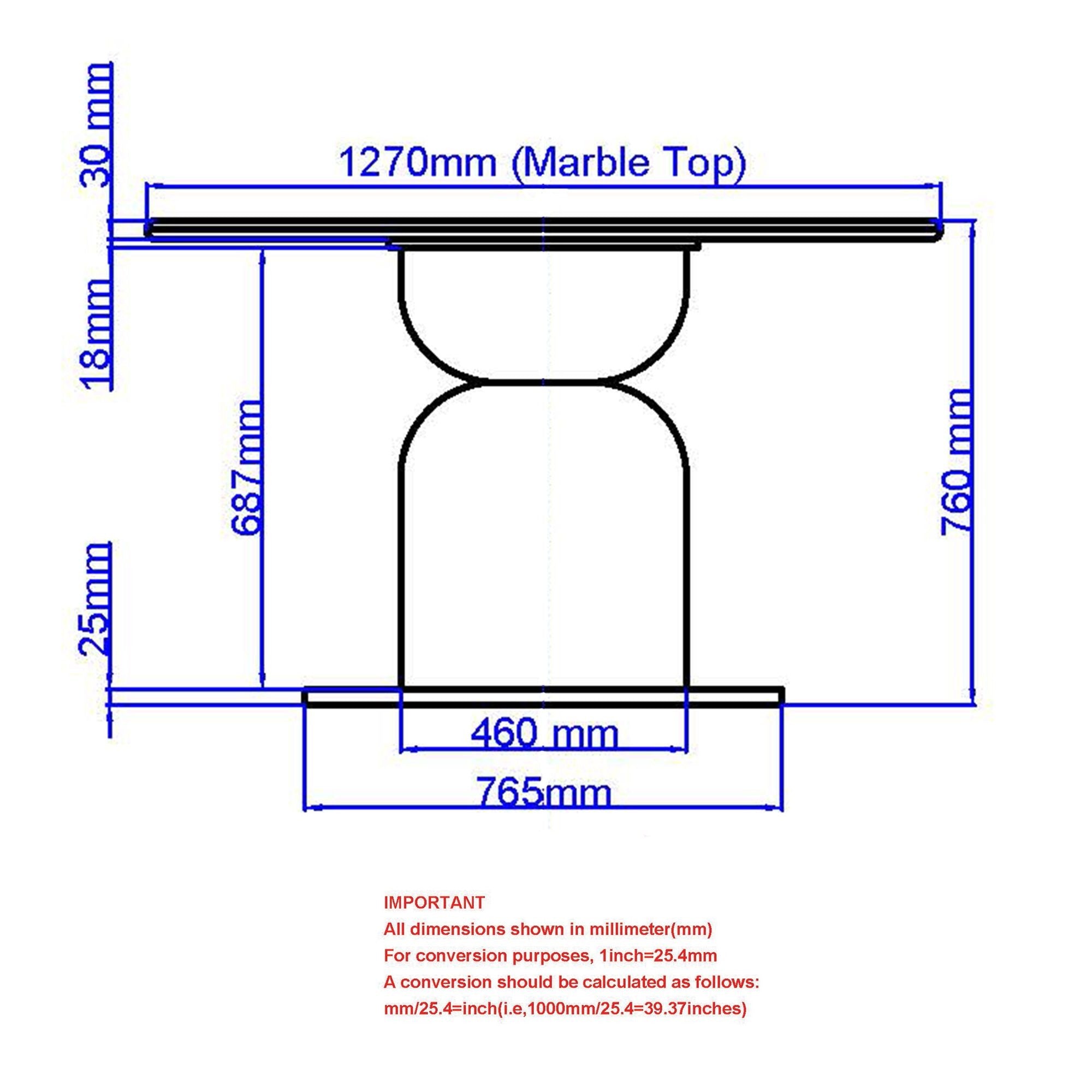 Martina 50" Marble Top Dining Table