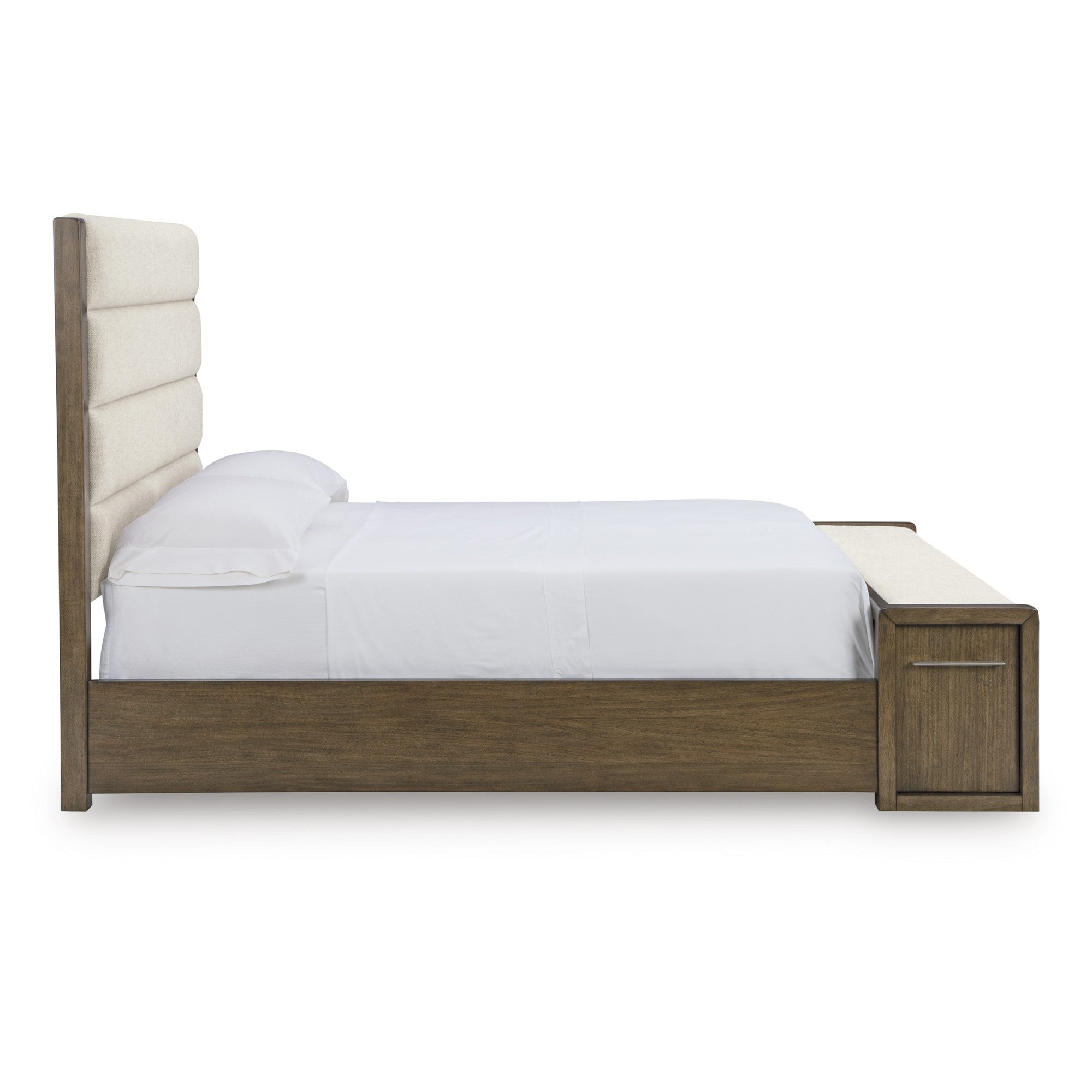 Ashley Marxmore upholstered storage bed with plush headboard and built-in drawers, perfect for modern bedroom storage solutions.