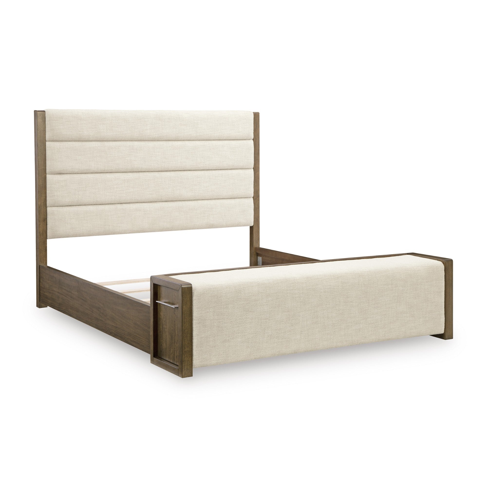 Marxmore upholstered storage bed from Signature Ashley with a padded headboard and built-in storage drawers in a modern bedroom setting.