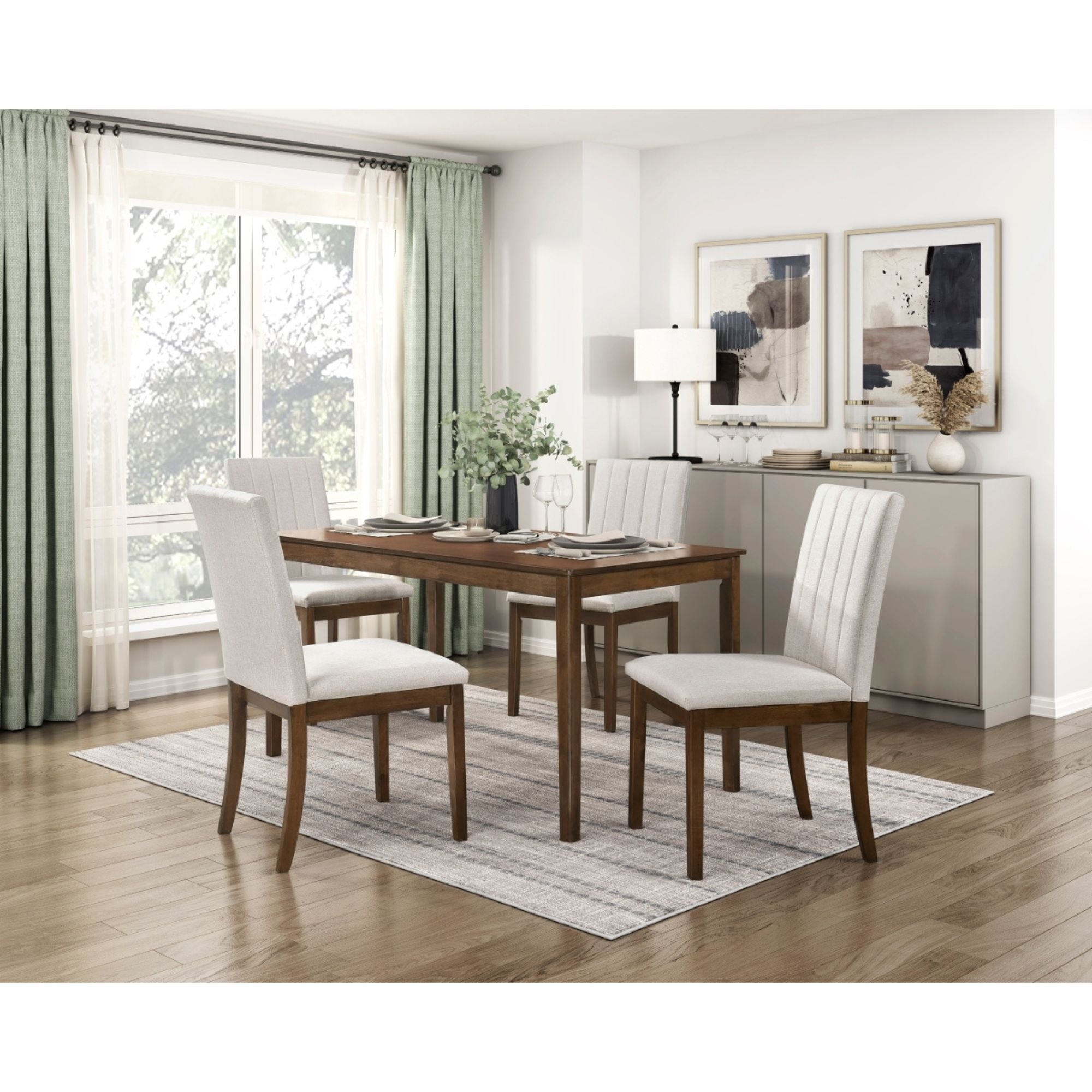 Maude dining chair from MAZ set, featuring a modern design with wooden legs and a cushioned seat for comfortable dining.