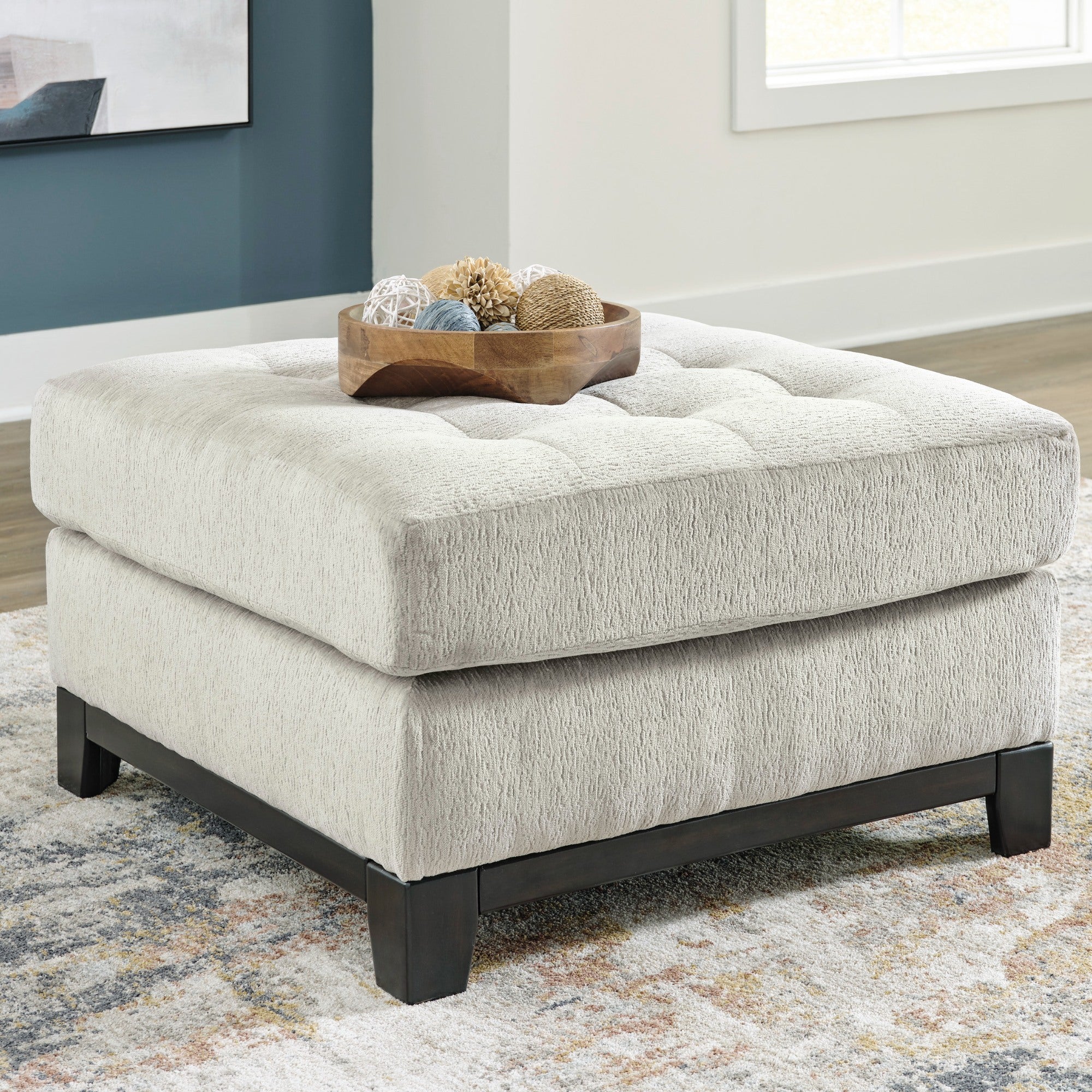 Maxon Place Oversized Accent Ottoman in Stone