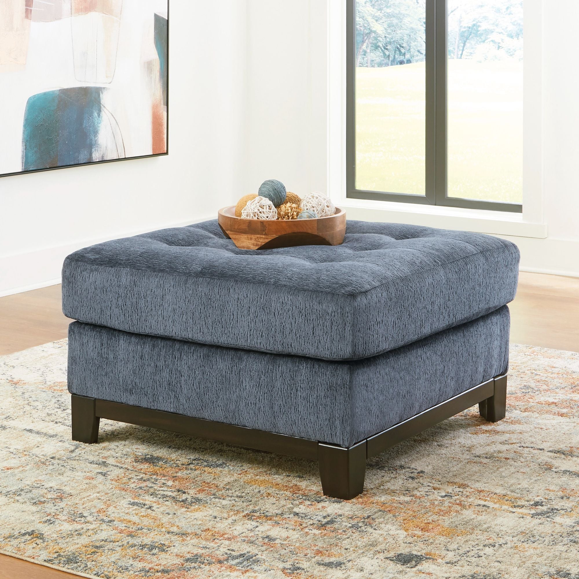 Maxon Place Oversized Accent Ottoman in Navy