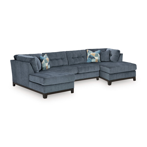 Maxon Place 3-Piece Sectional with 2 Chaise Navy