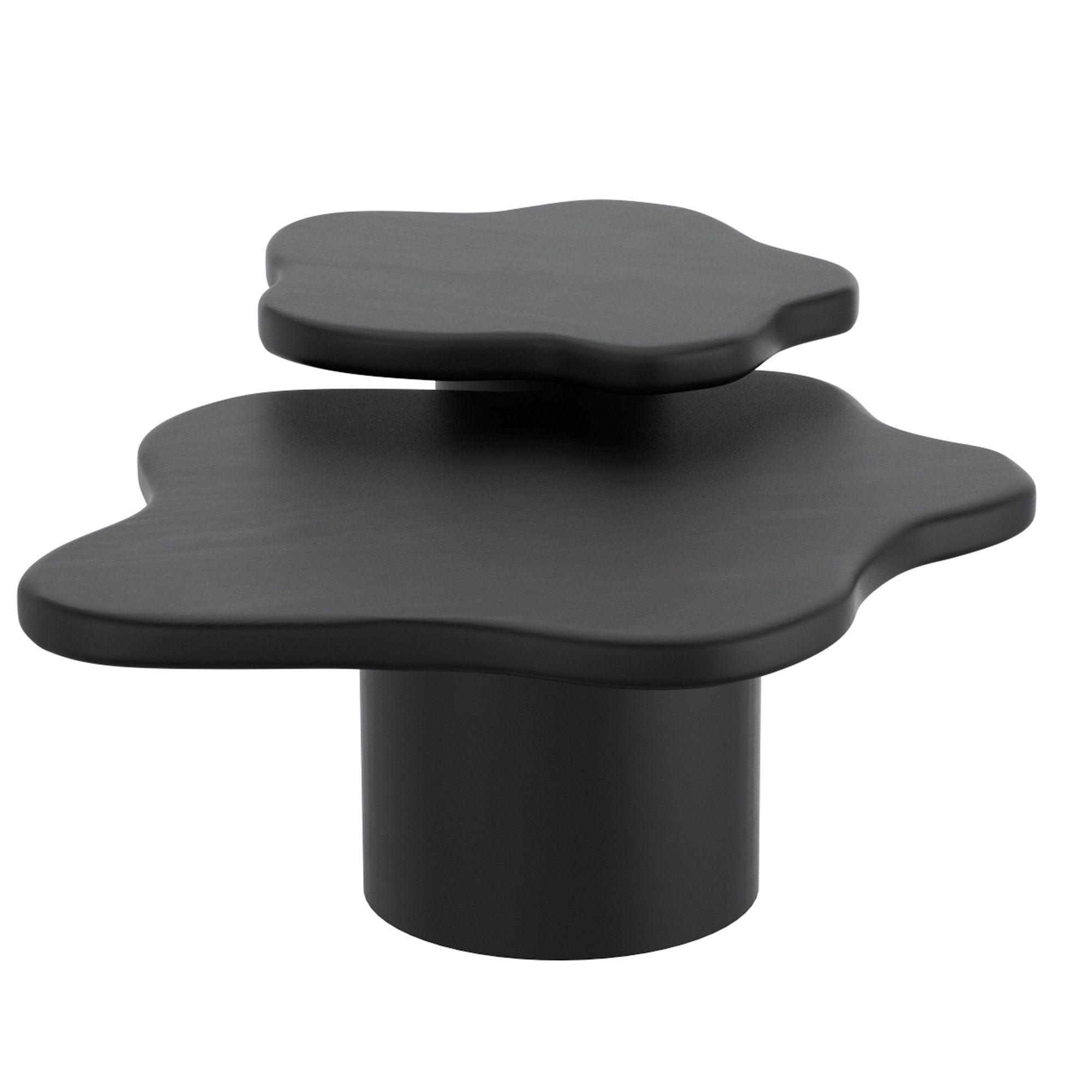 Ensemble de 2 tables basses rondes Adira en or antique et noir