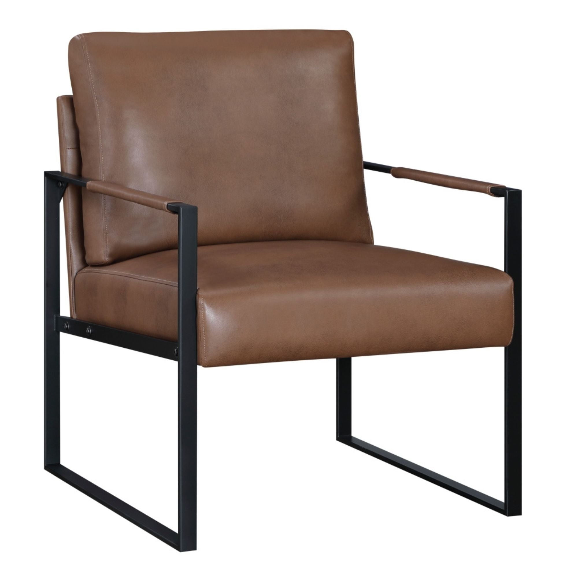 MAZ Trent Collection brown accent chair with plush upholstery and modern design, perfect for living rooms or bedrooms.