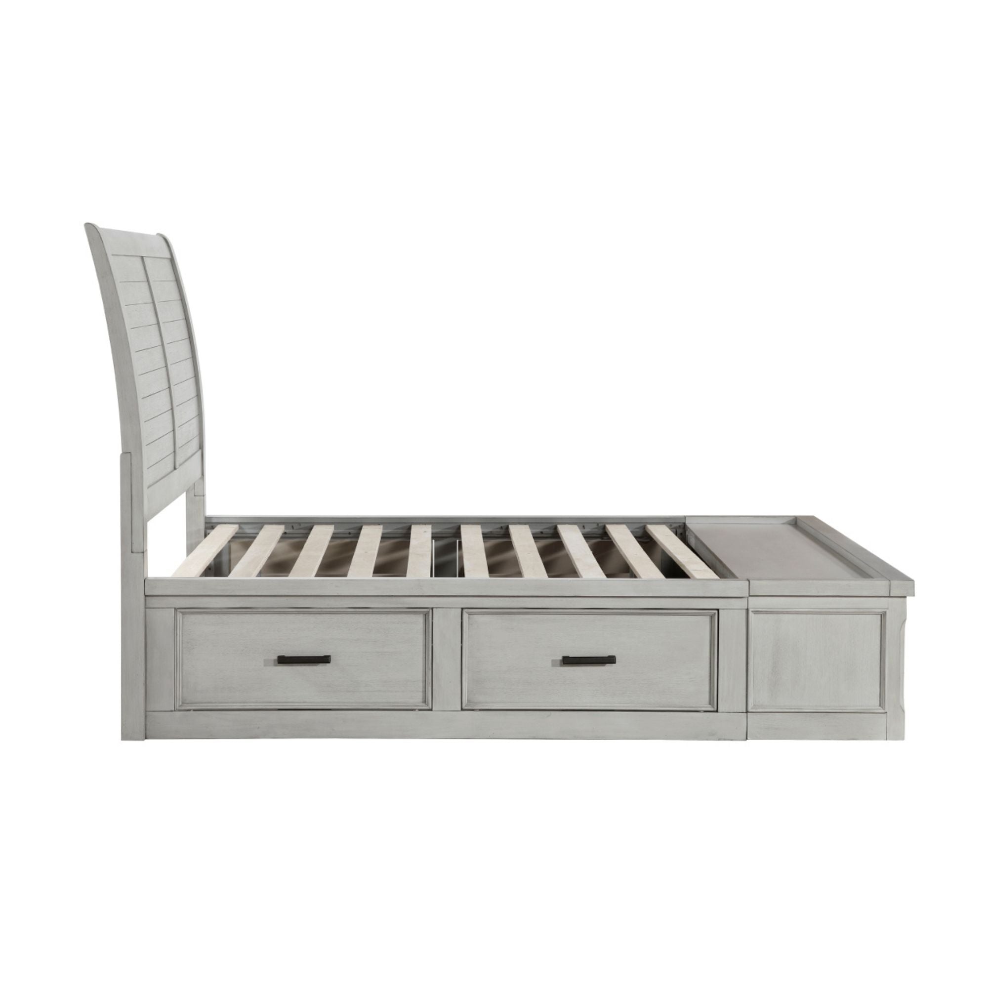 MAZ Willowbrook platform bed with a wooden frame and clean design, shown in a modern bedroom setting.
