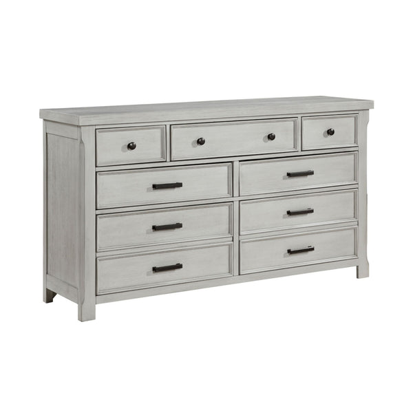 Willowbrook dresser from MAZ bedroom set showing a modern wooden dresser with multiple drawers and sleek design.