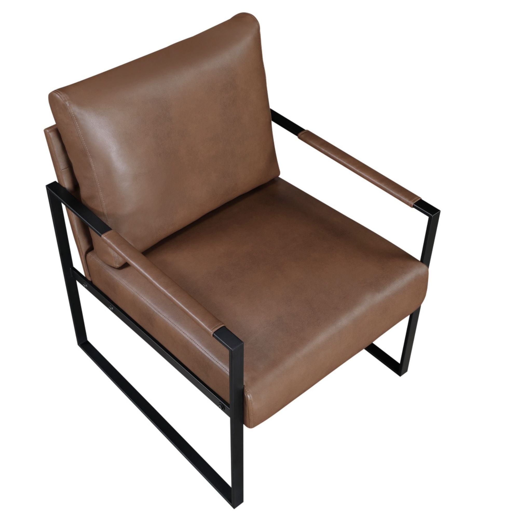 Brown MAZ Trent Collection accent chair with plush upholstery and sleek design, perfect for modern living spaces.