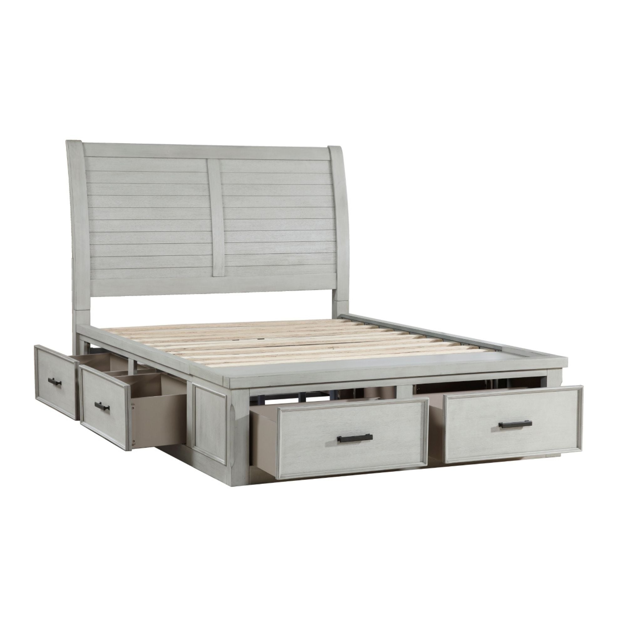 MAZ Willowbrook platform bed with a sleek wooden frame and clean lines, placed in a modern bedroom setting.