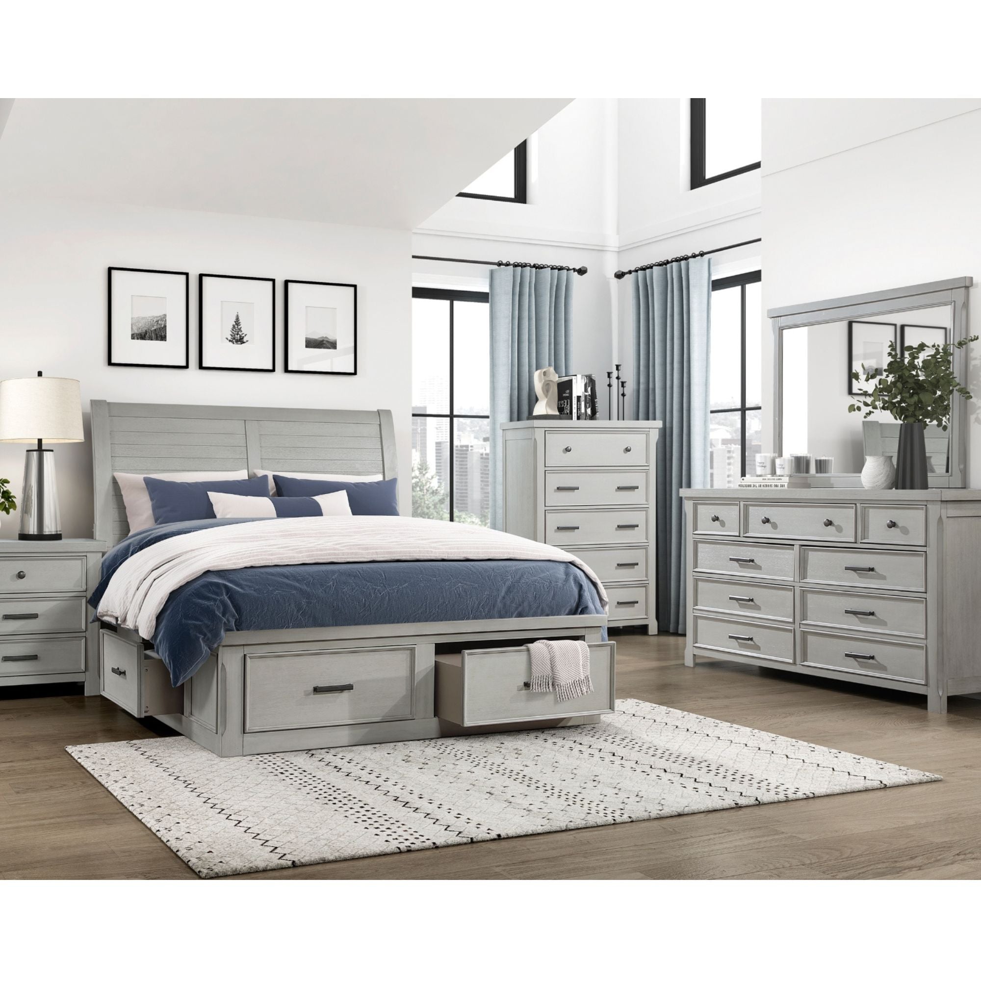 MAZ Willowbrook nightstand with a dark wood finish, featuring a single drawer and an open shelf for bedroom storage.