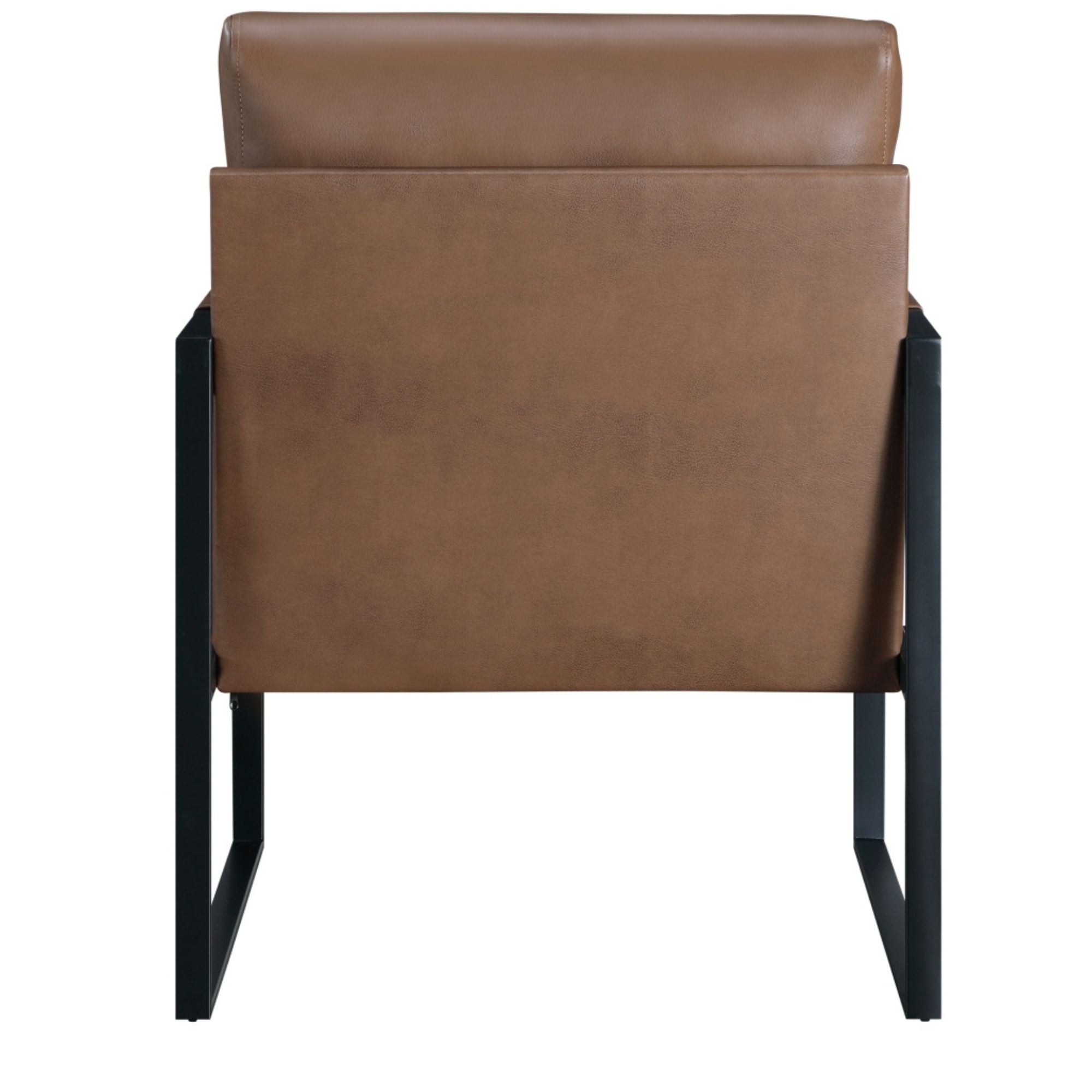 Brown MAZ Trent Collection accent chair with plush upholstery and sleek wooden legs, modern design for living room decor.