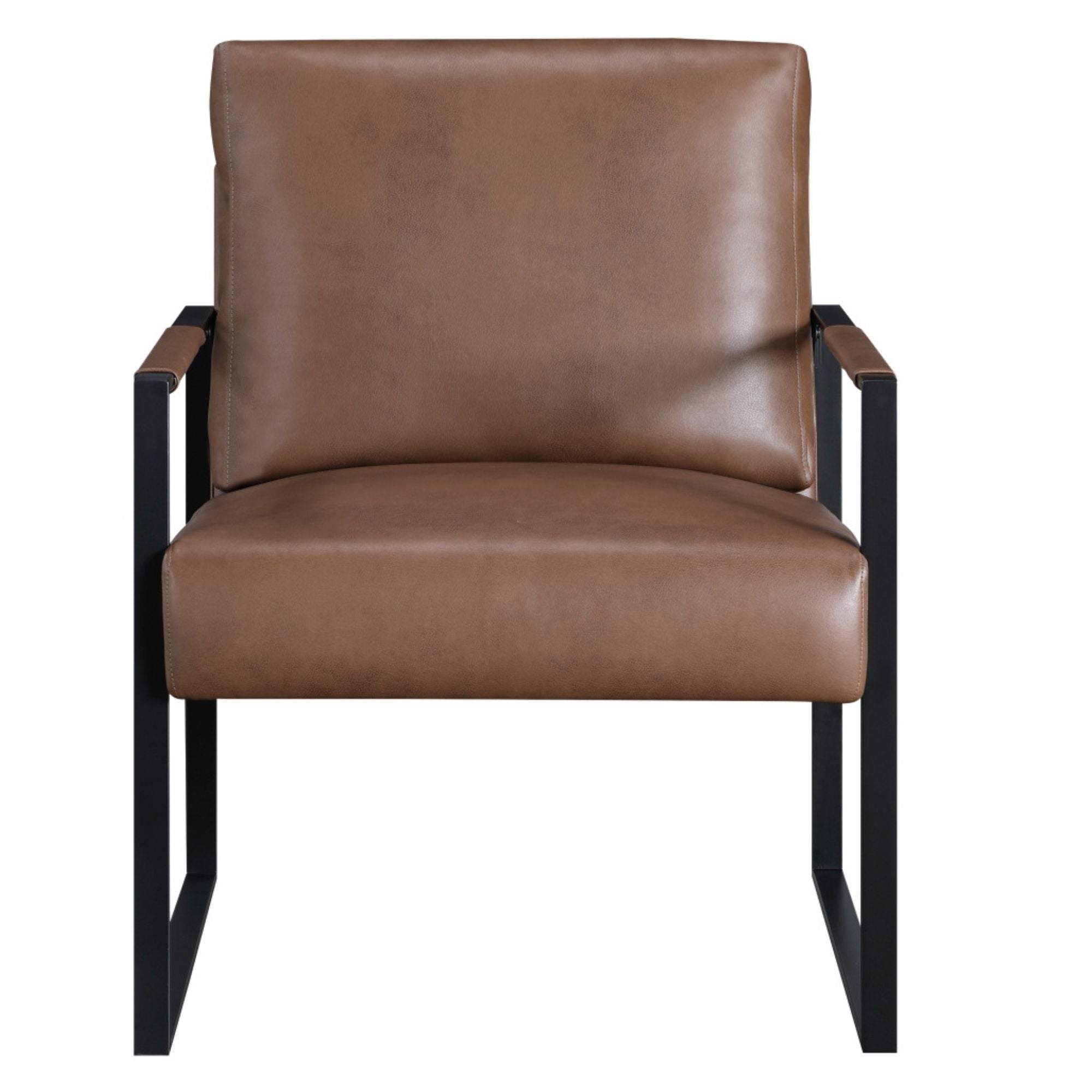 MAZ Trent Collection accent chair in brown with plush fabric and modern design, ideal for living rooms and cozy spaces.
