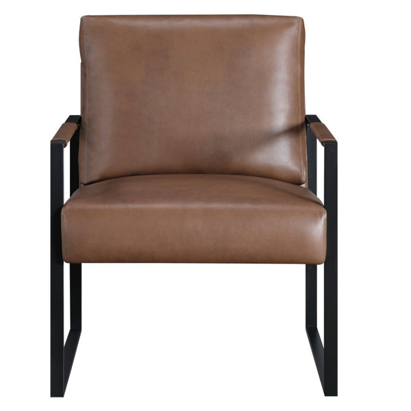 MAZ Trent Collection accent chair in brown with plush fabric and modern design, ideal for living rooms and cozy spaces.