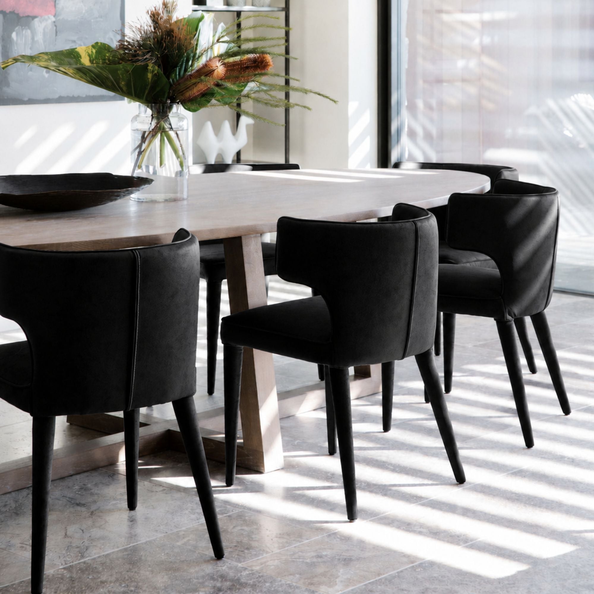Melore Dining Chair Black Velvet