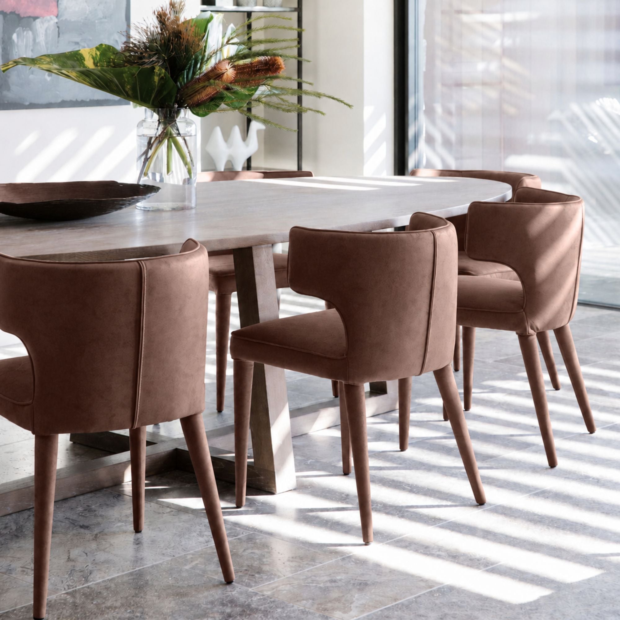 Melore Dining Chair Mink Velvet