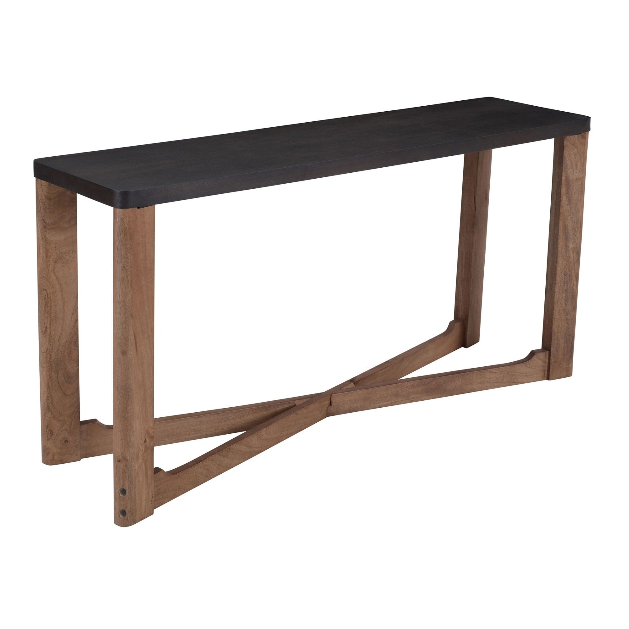 Merano Console Table, 58" in Mocha and Walnut