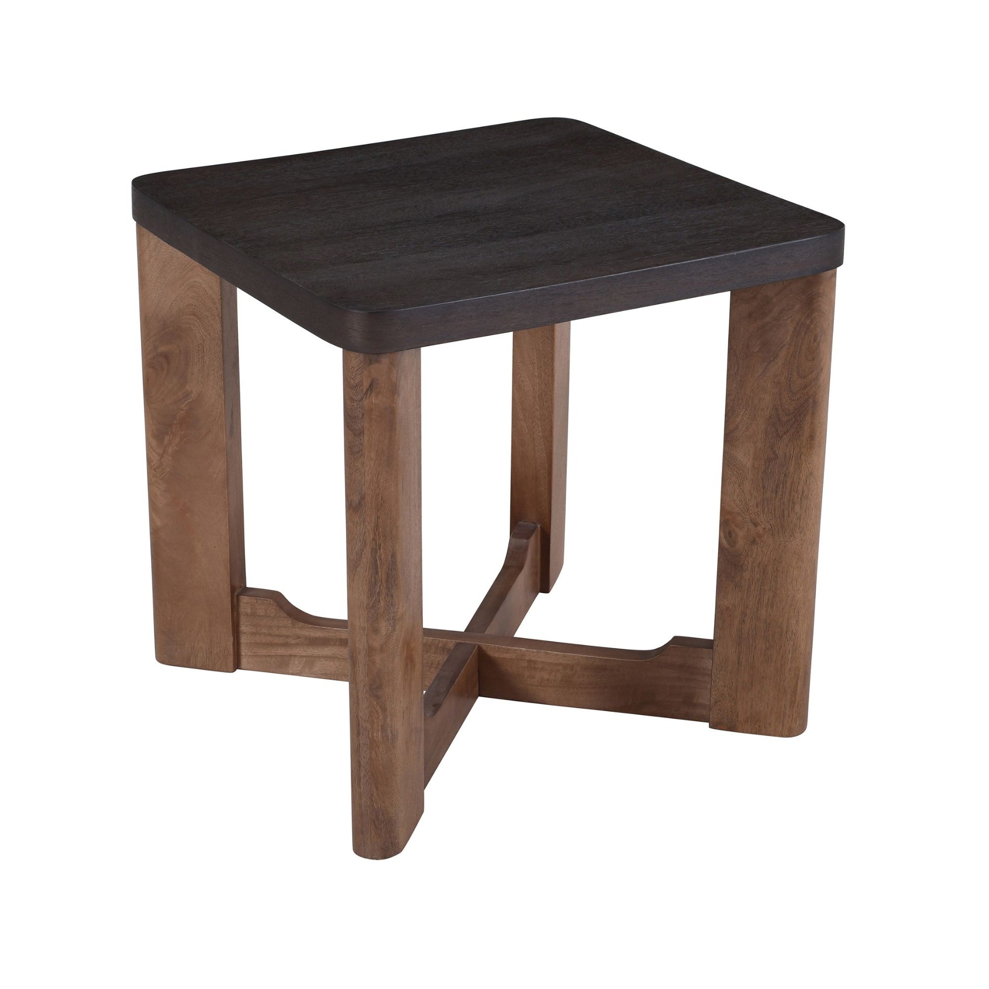 Merano Square Accent Table in Mocha and Walnut
