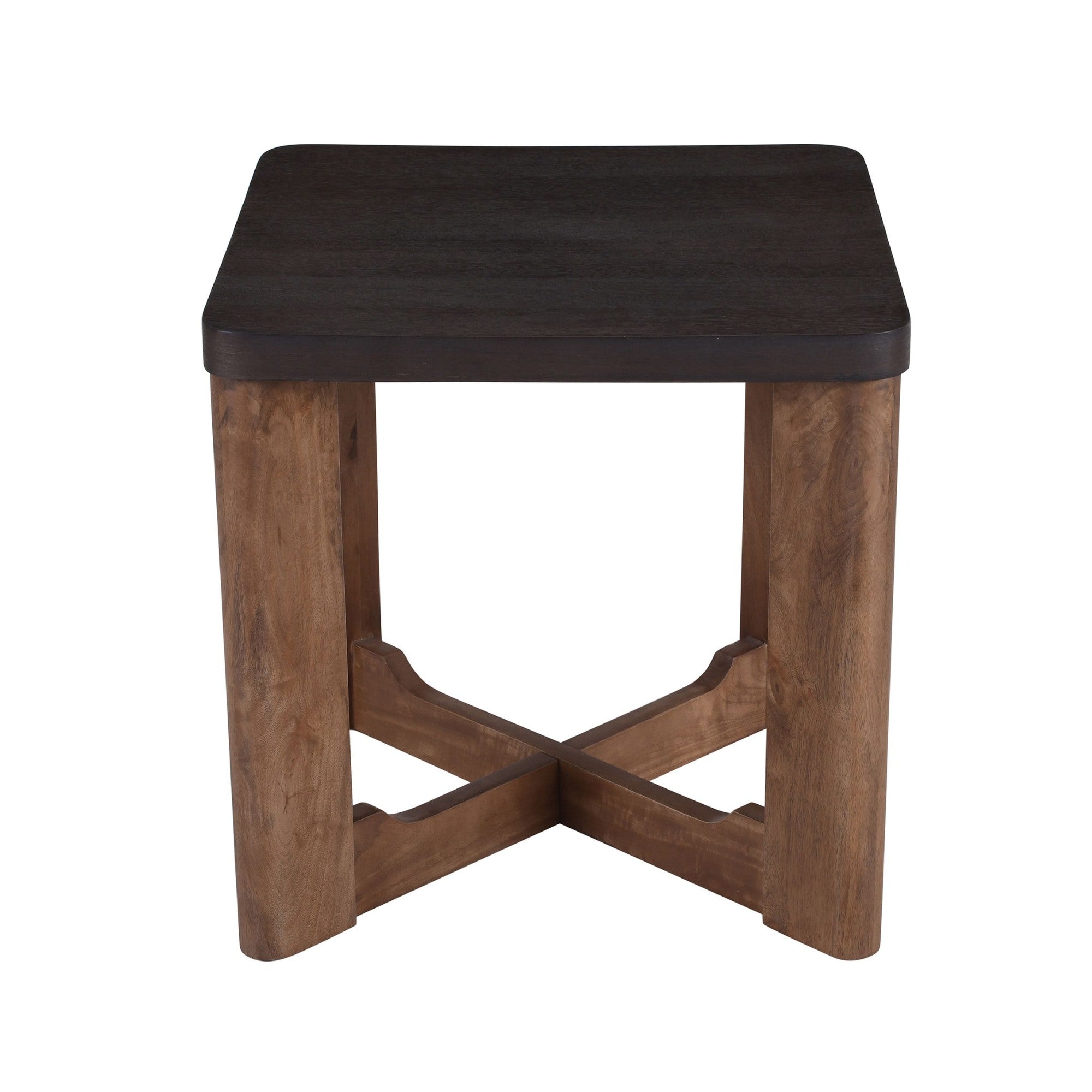 Merano Square Accent Table in Mocha and Walnut