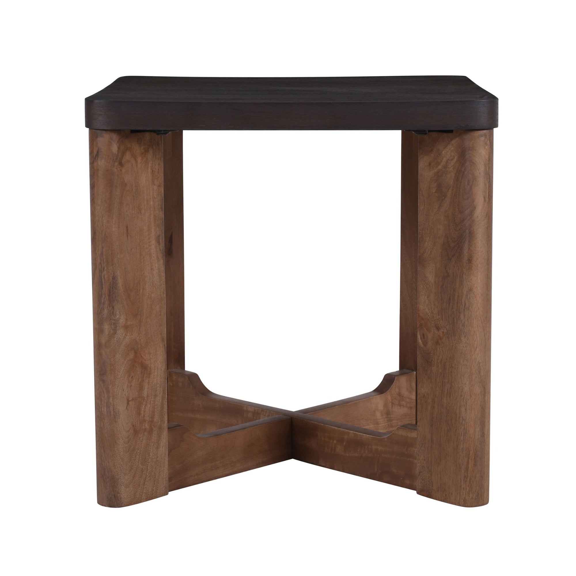 Merano Square Accent Table in Mocha and Walnut