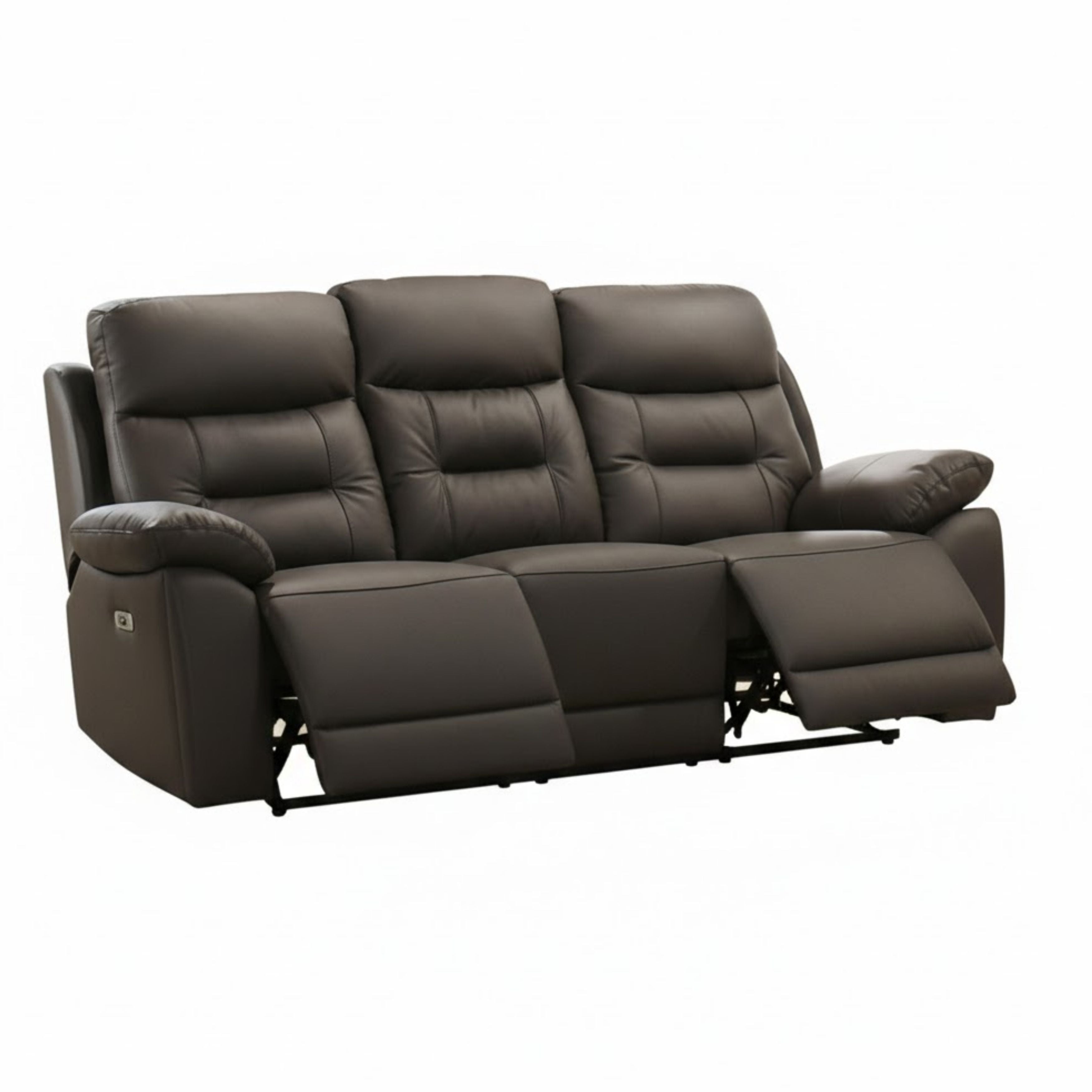 Dark chocolate Milan Luxe leather power recliner sofa by IFF, showcasing plush recliner with smooth leather upholstery and modern design.
