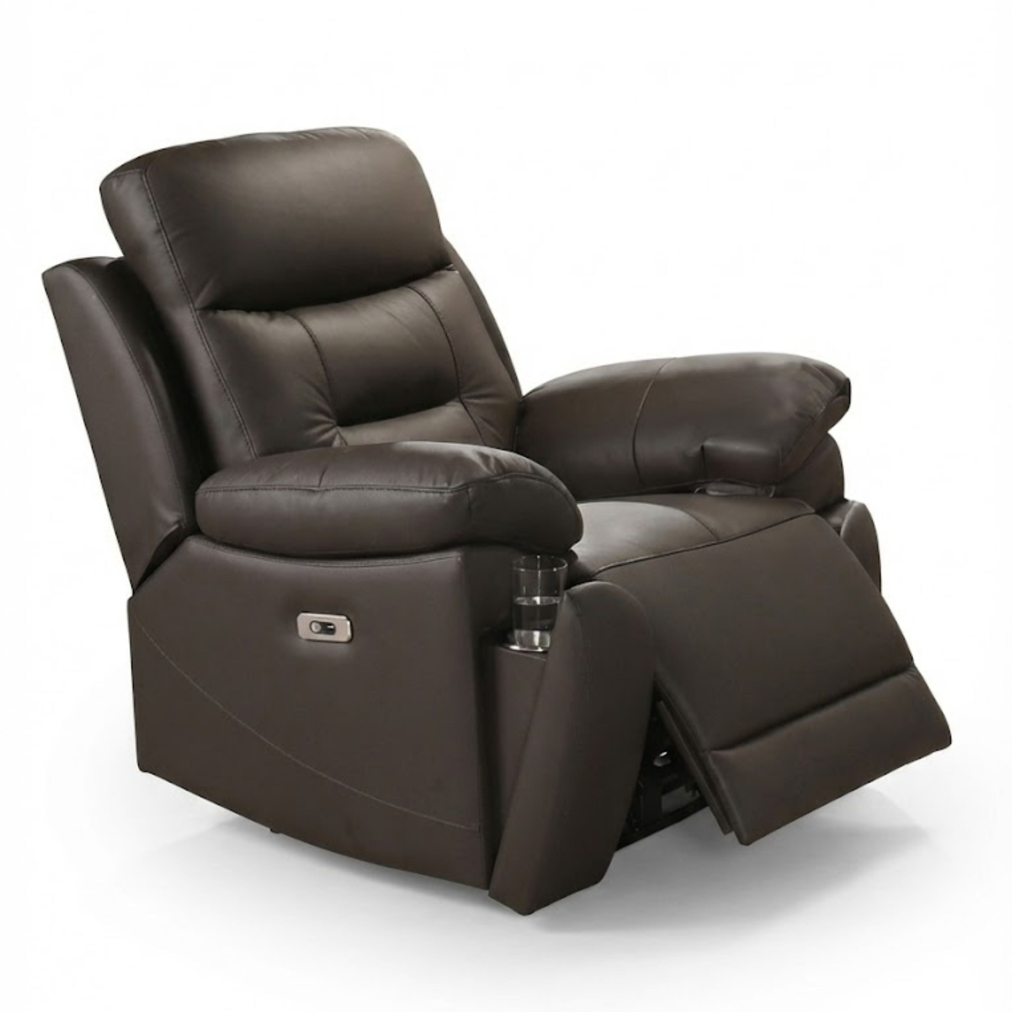Milan Luxe Leather Power Recliner Dark Chocolate