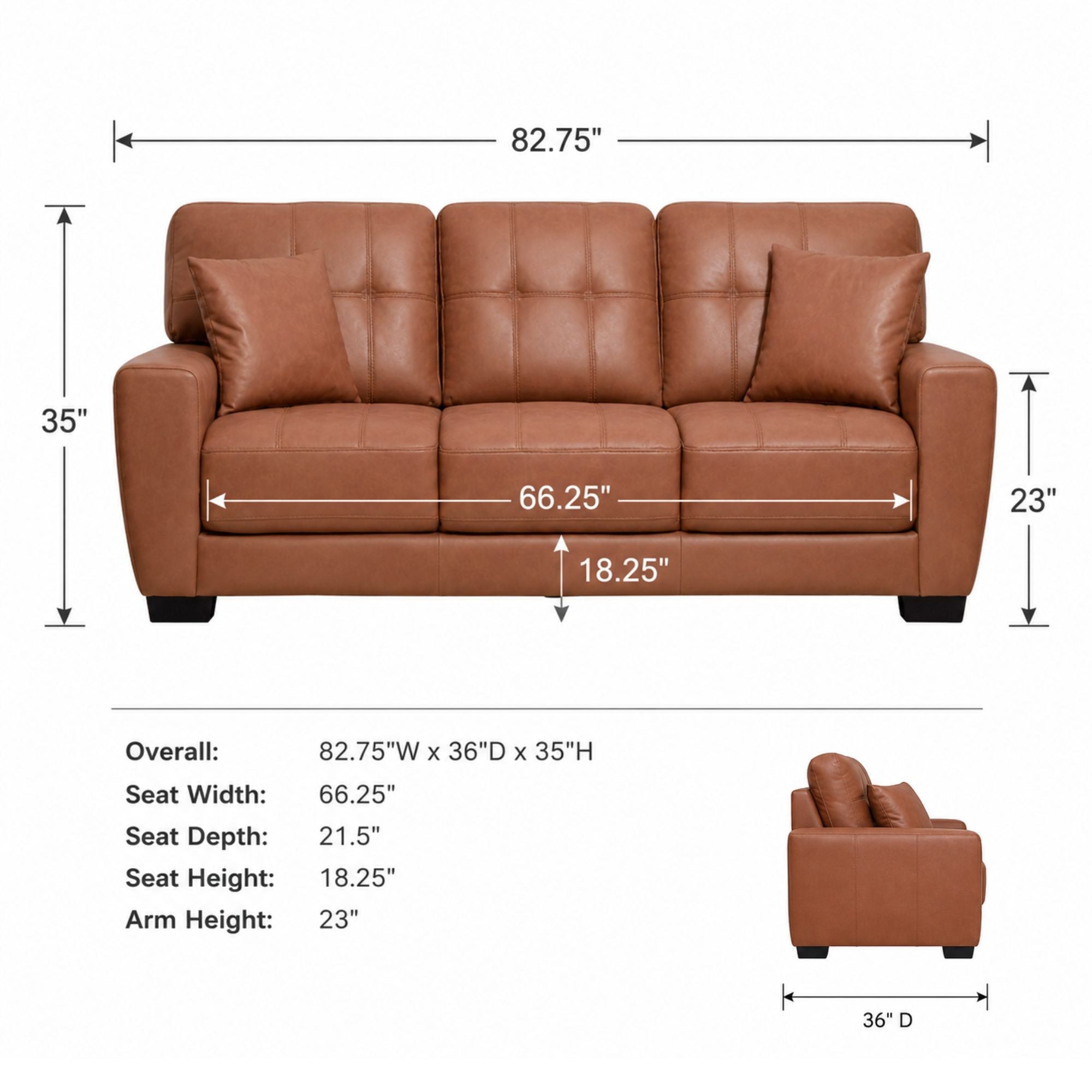 Misha Sofa Camel Brown