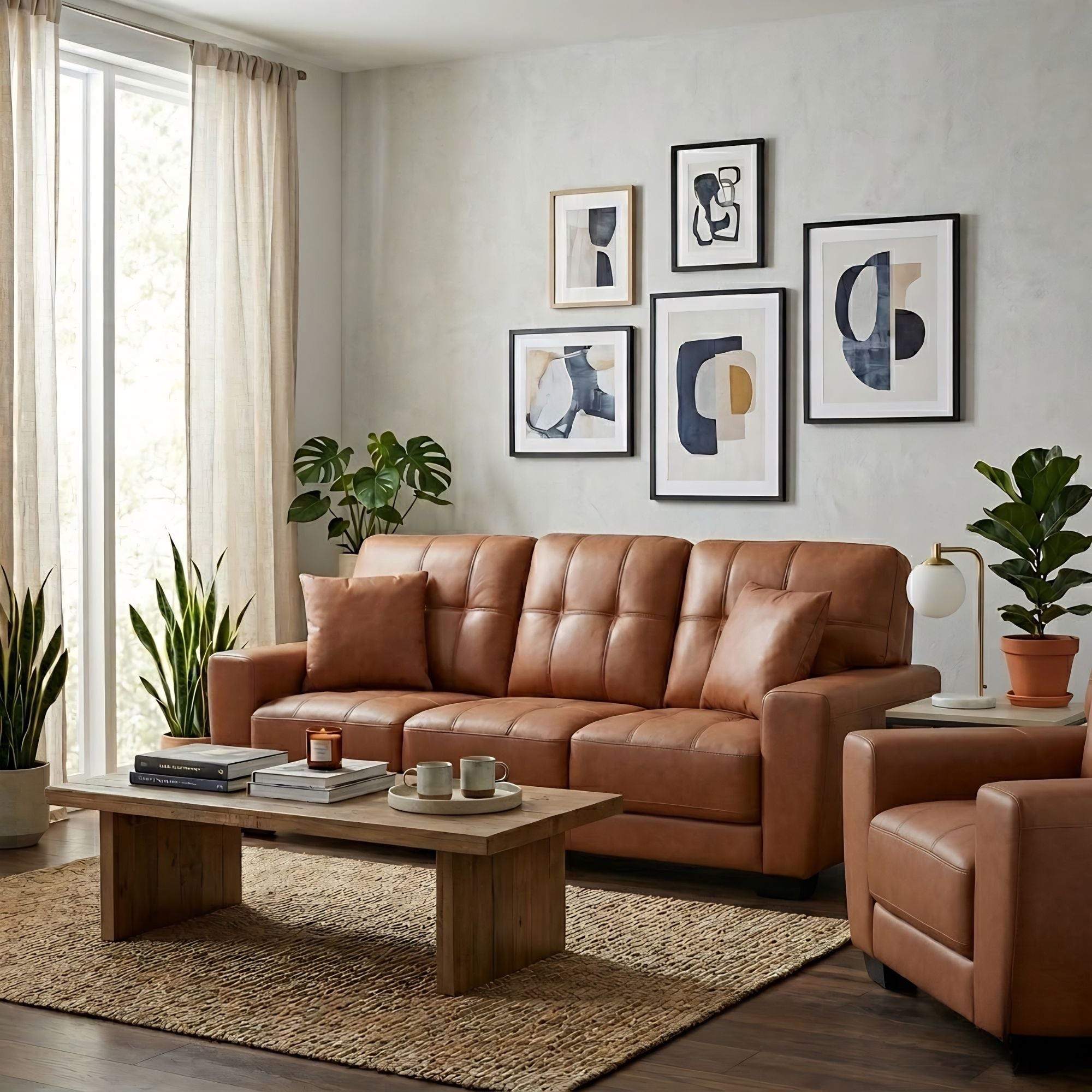 Misha Sofa Camel Brown