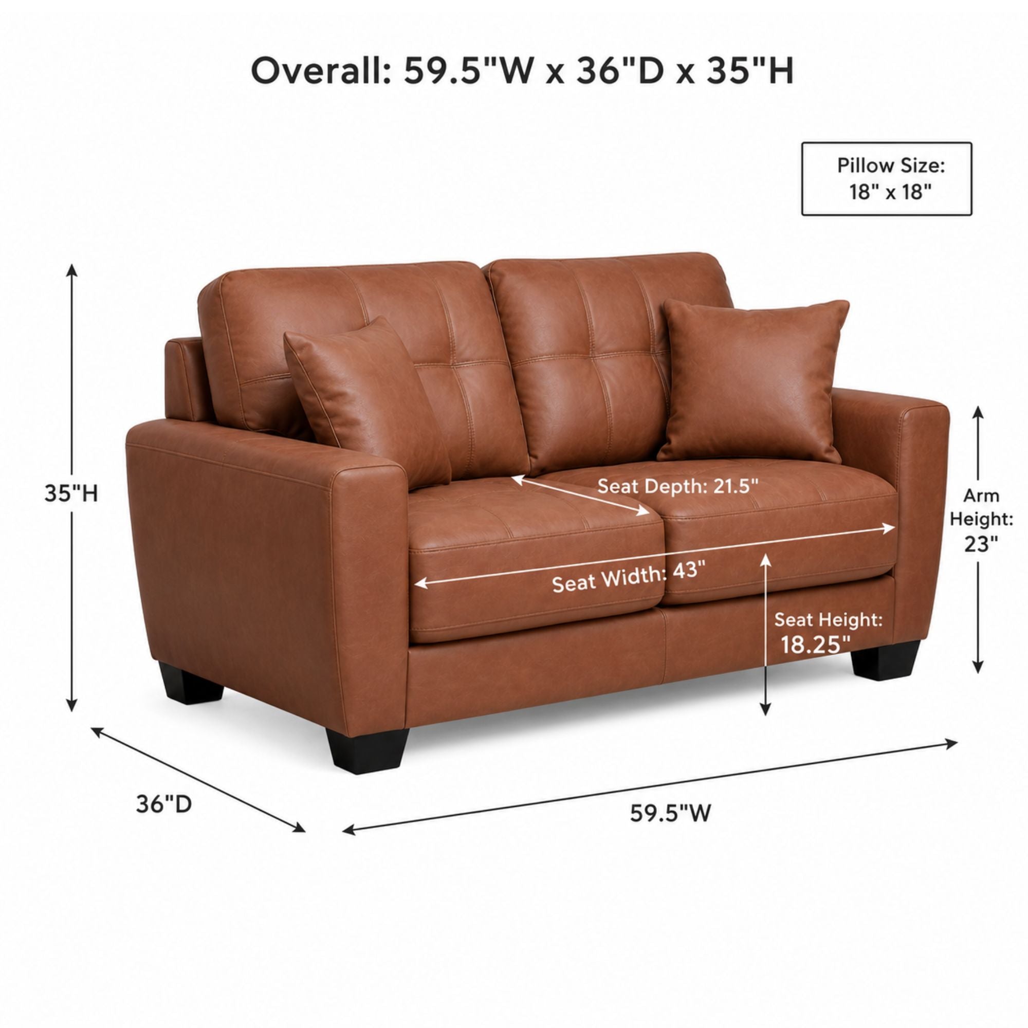 Misha Loveseat Camel Brown | CastleUp Experience Centre Online Furniture