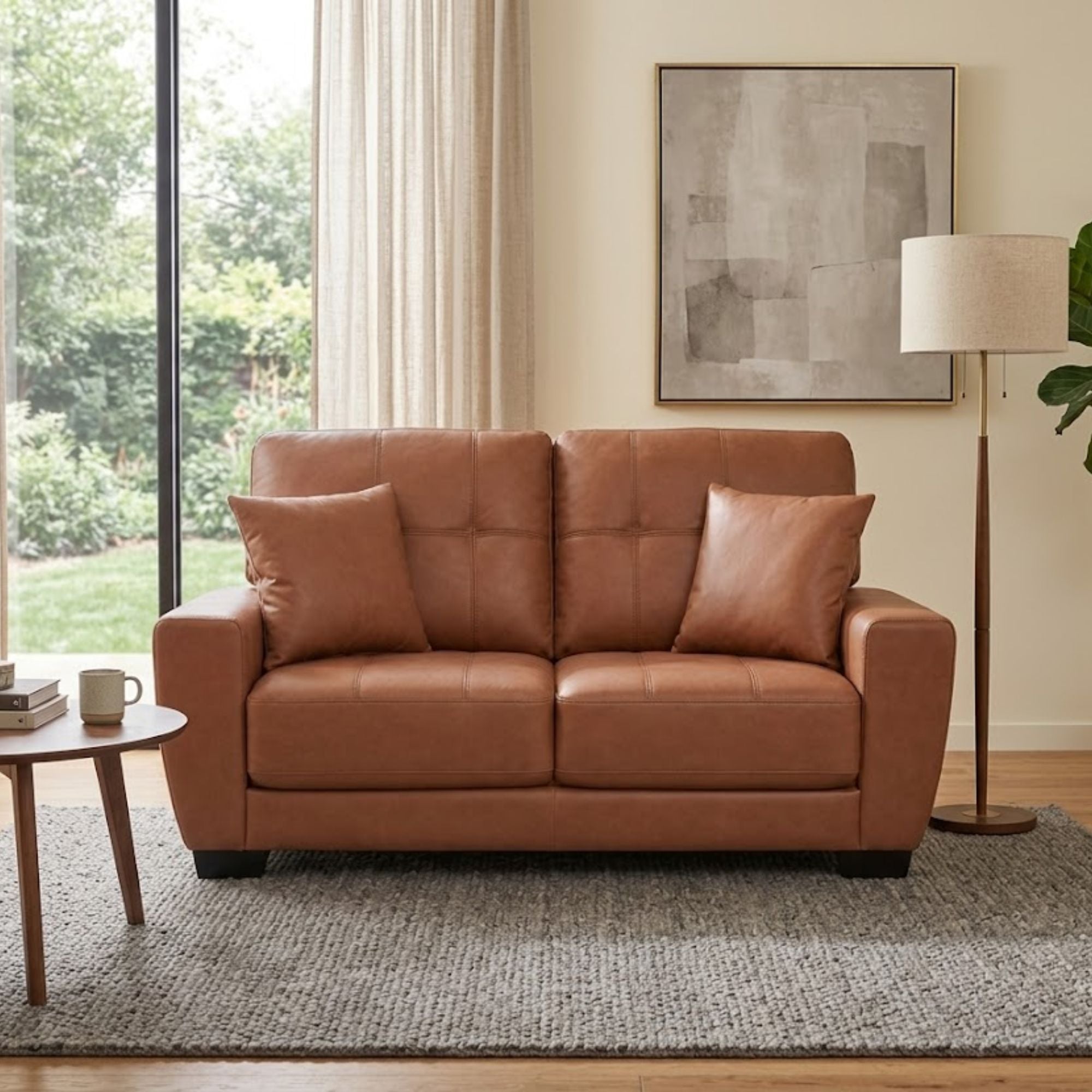 Misha Loveseat Camel Brown | CastleUp Experience Centre Online Furniture
