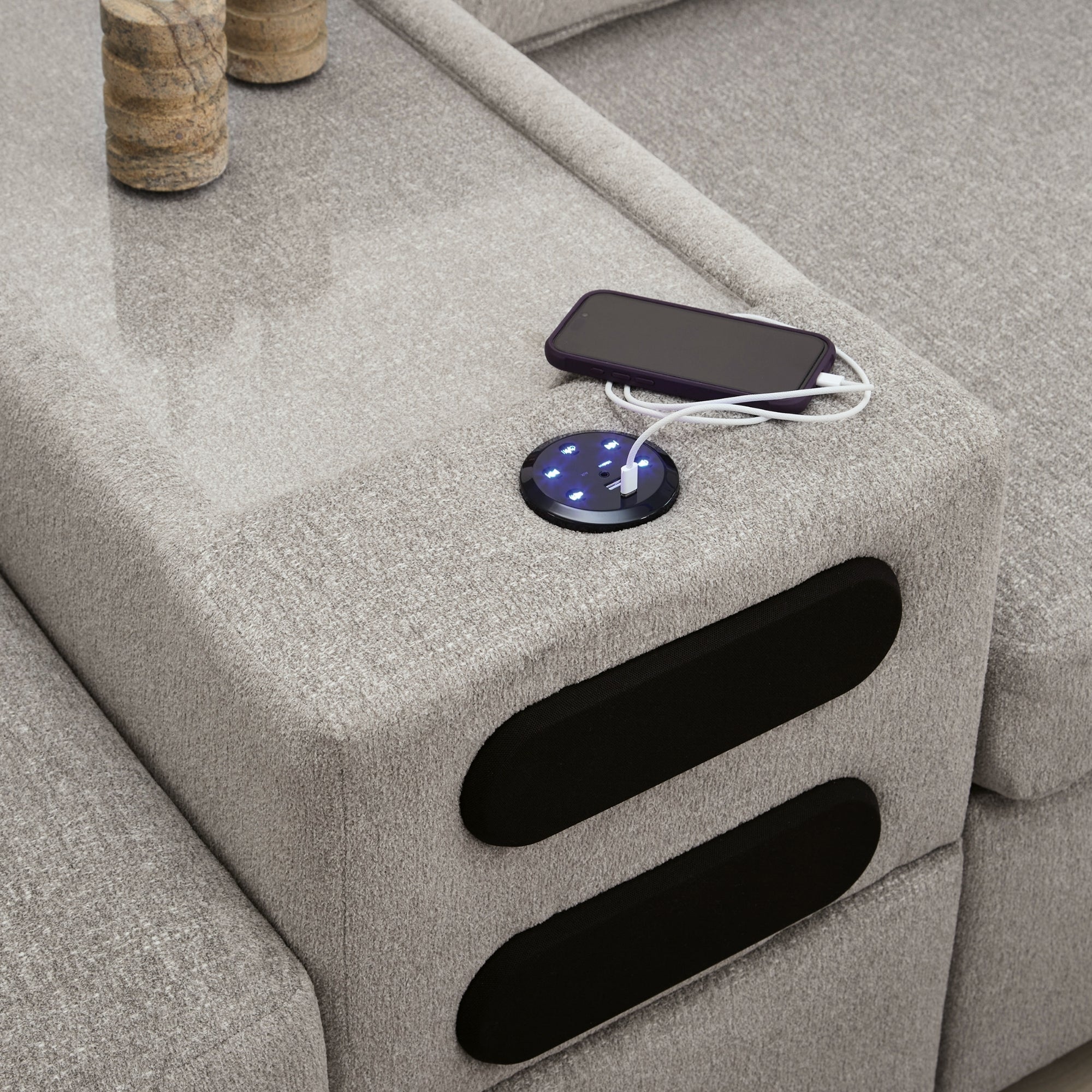 ModMax Luxe 8-Piece Sectional with storage Chaise and Audio Consoles