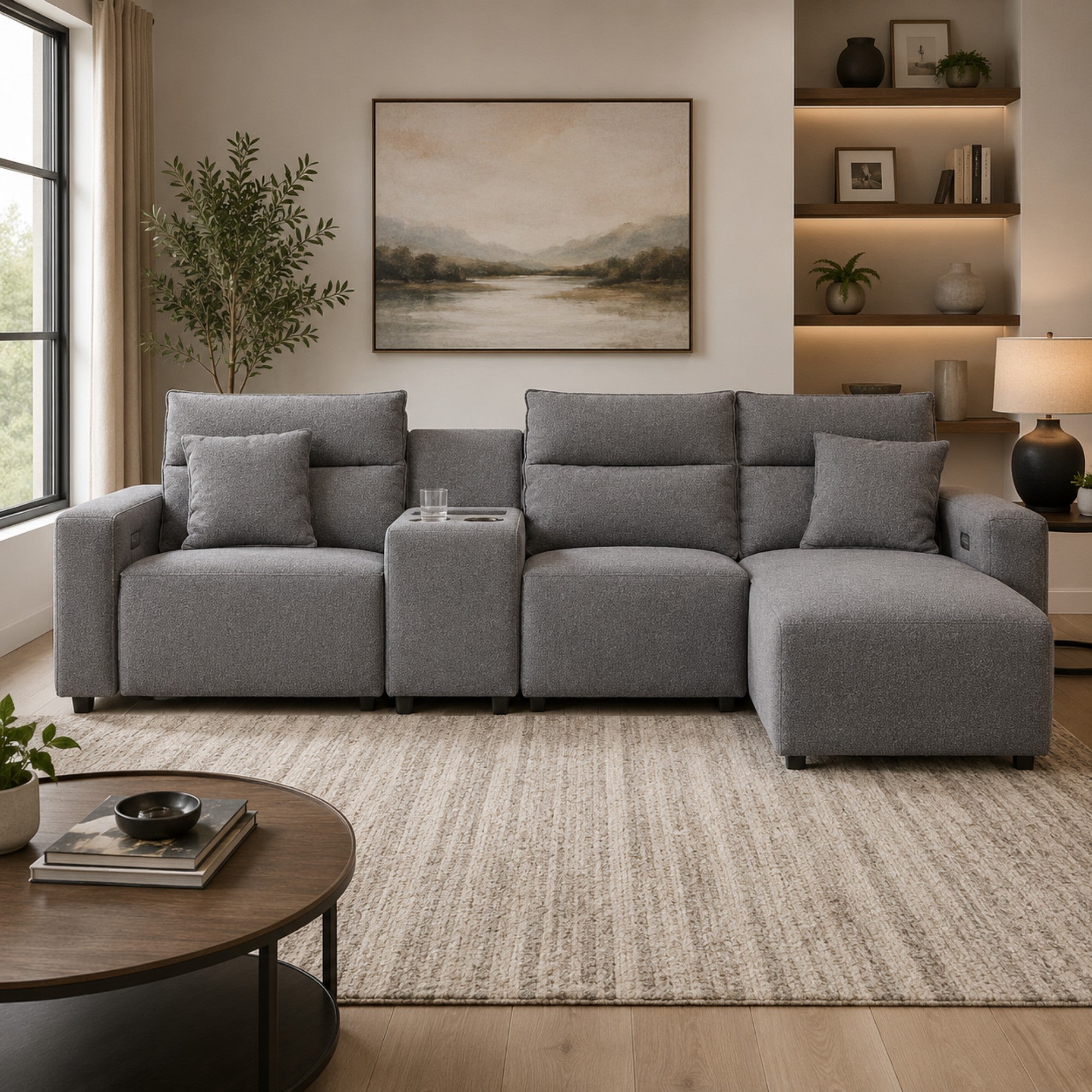 Modmax II 4-Piece Power Reclining Sectional with Chaise and Console