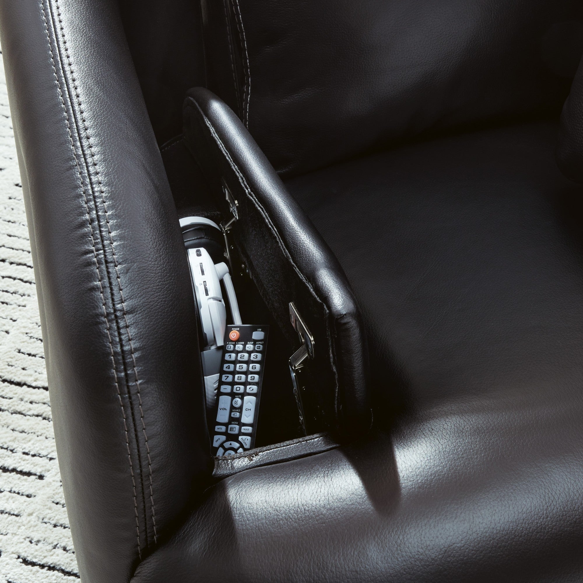 Modmax II Leather Swivel Glider Reclining Chair Black