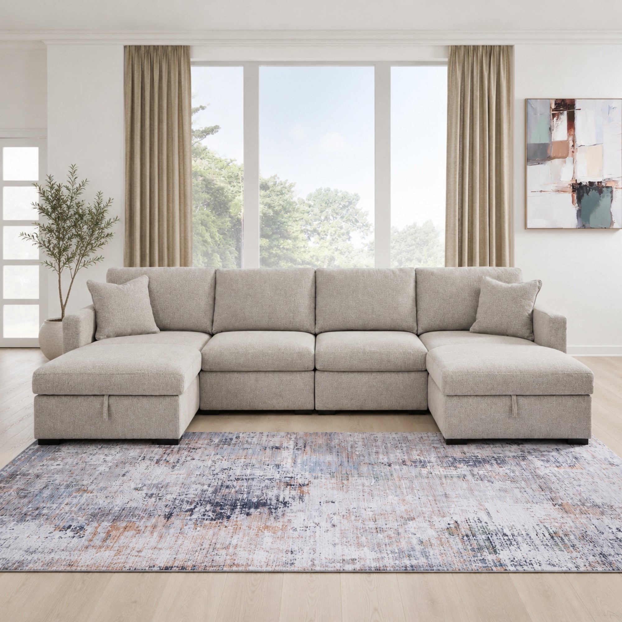 ModMax Luxe 4-Piece Double Storage Chaise Sectional