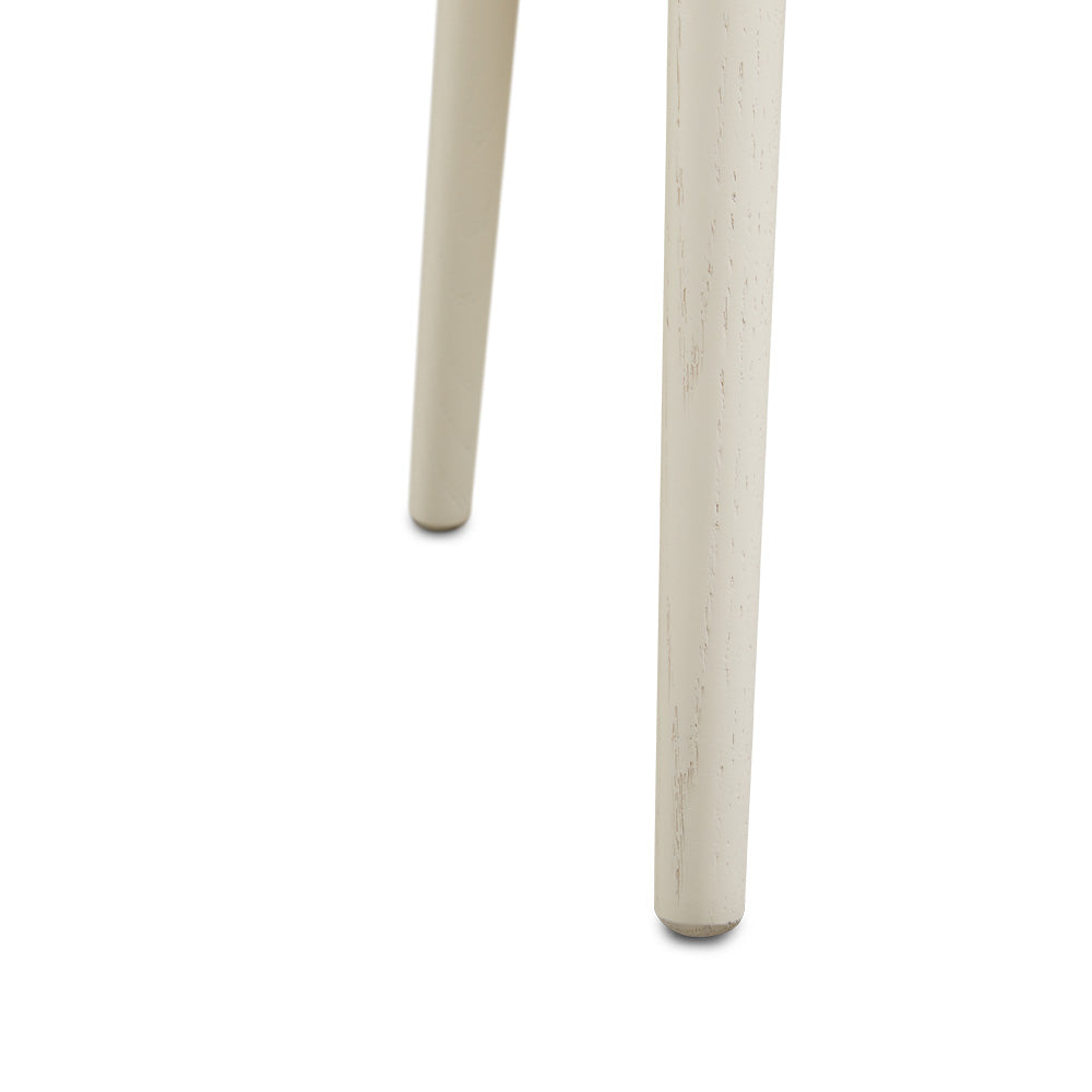 Moira End table in ivory.