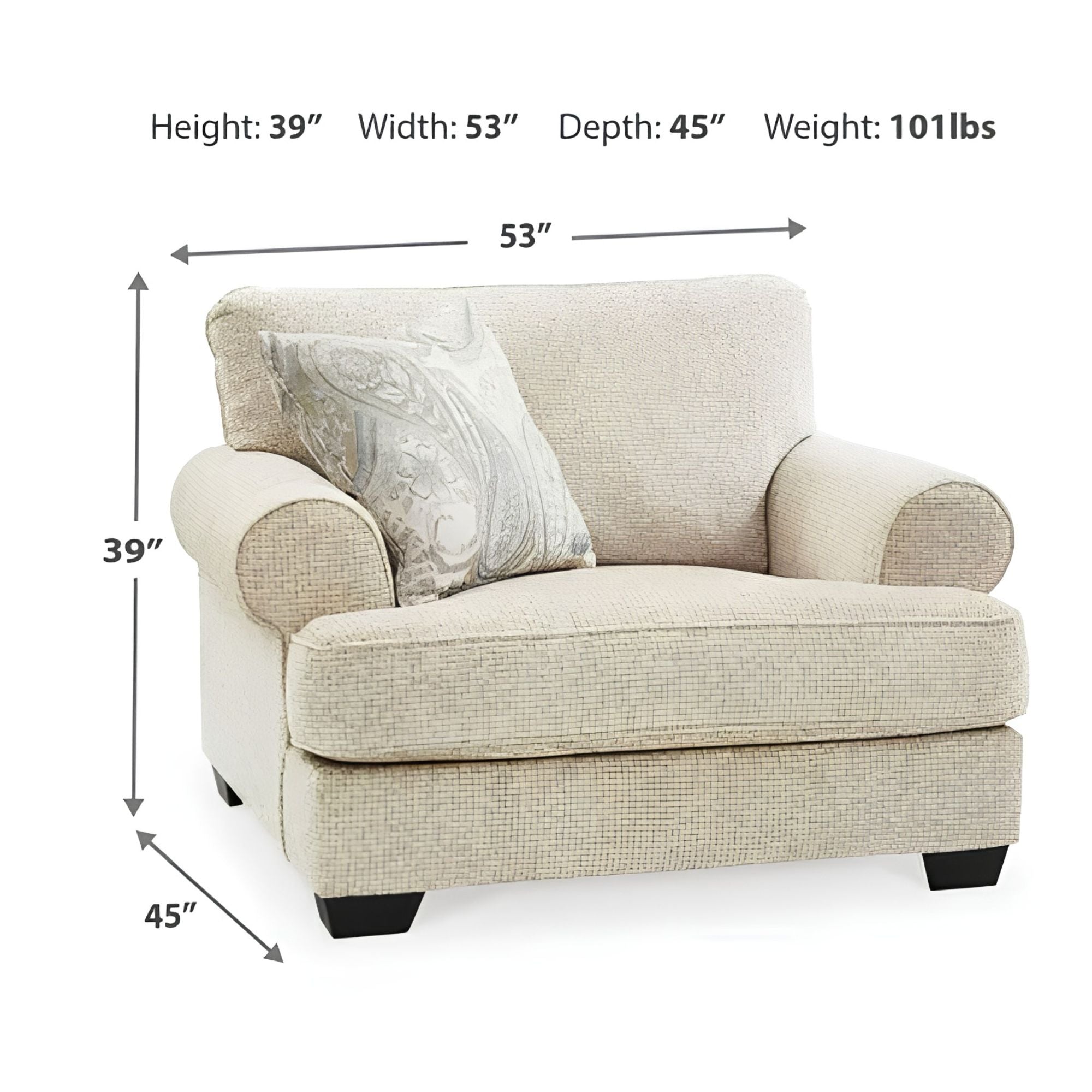 Monaghan Oversized Chair in Sandstone