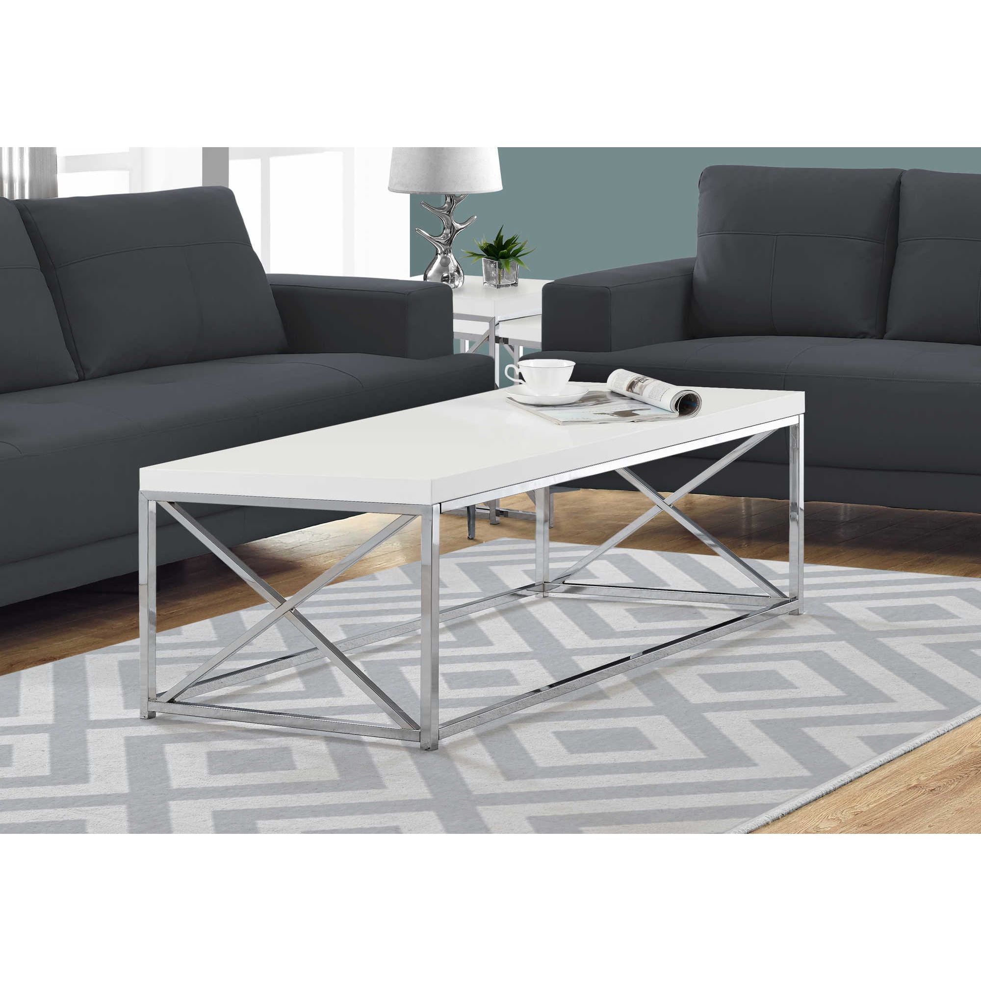 Modern Mono coffee table by Monarch Specialties with a sleek, minimalist design and smooth wooden surface.