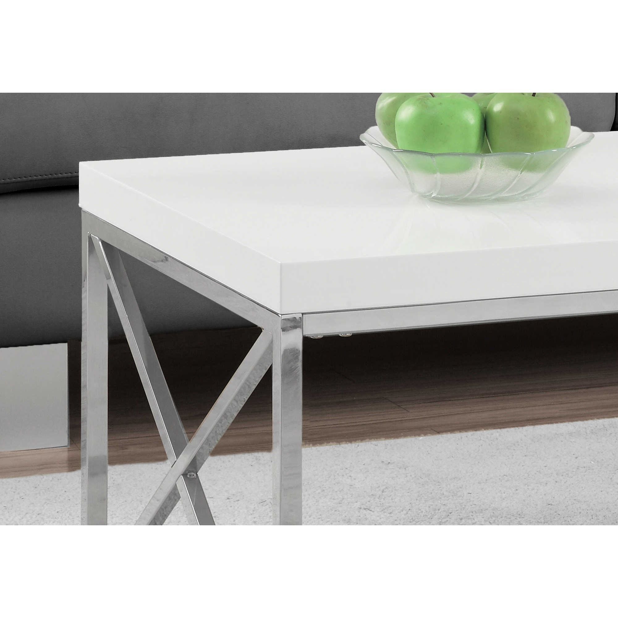 Modern Mono Coffee Table by Monarch Specialties featuring a sleek design with a wooden top and metal legs.