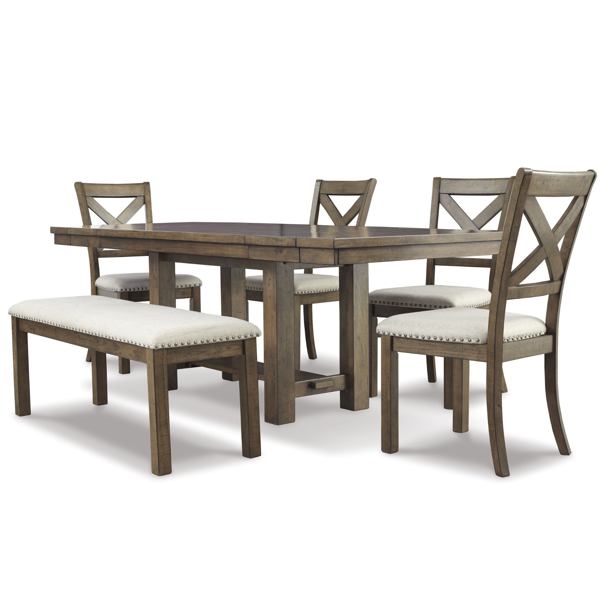 Moriville 6 Piece Counter height Dining Set in Grayish Brown